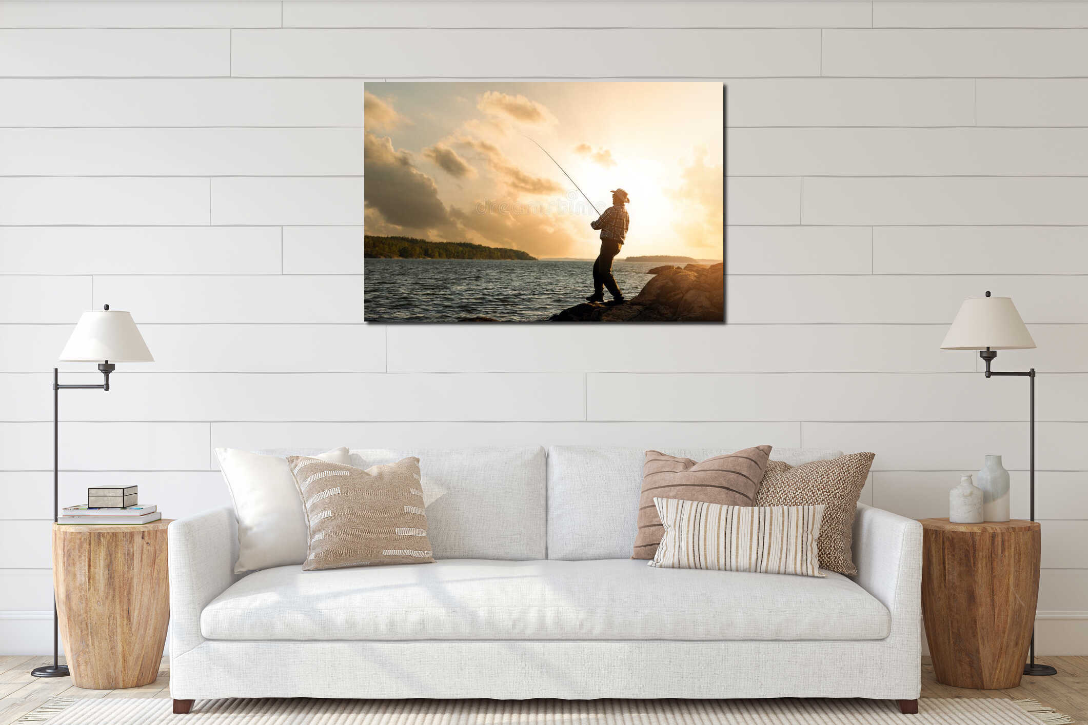 Canvas hanging interior mockup