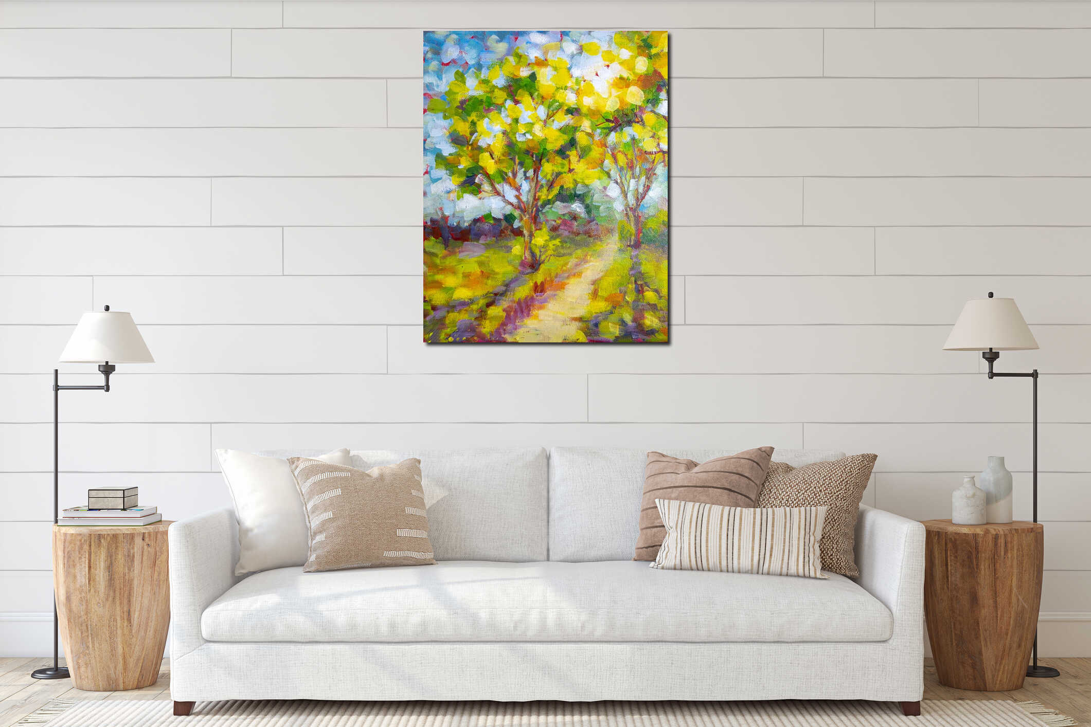 Canvas hanging interior mockup
