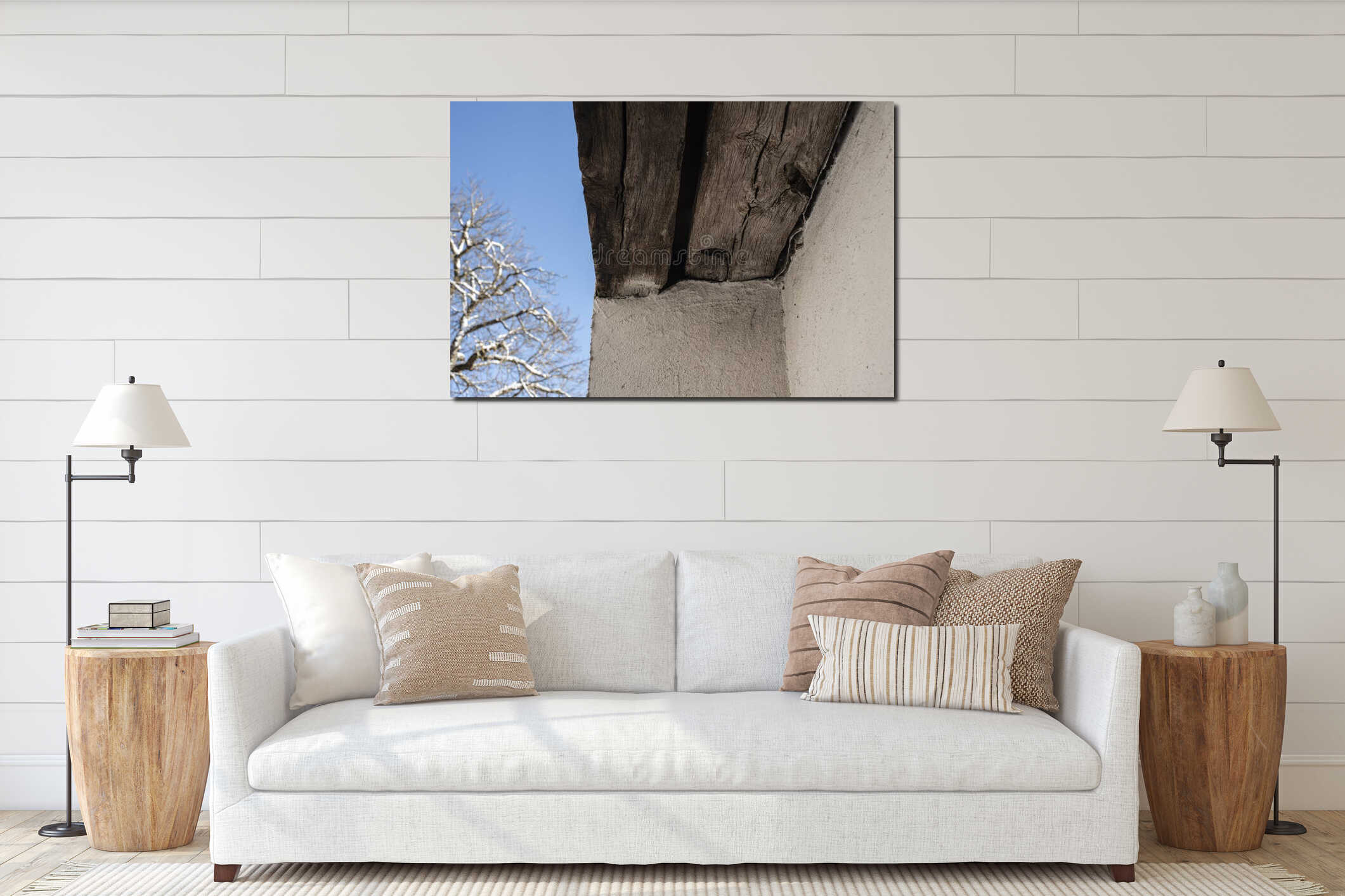 Canvas hanging interior mockup