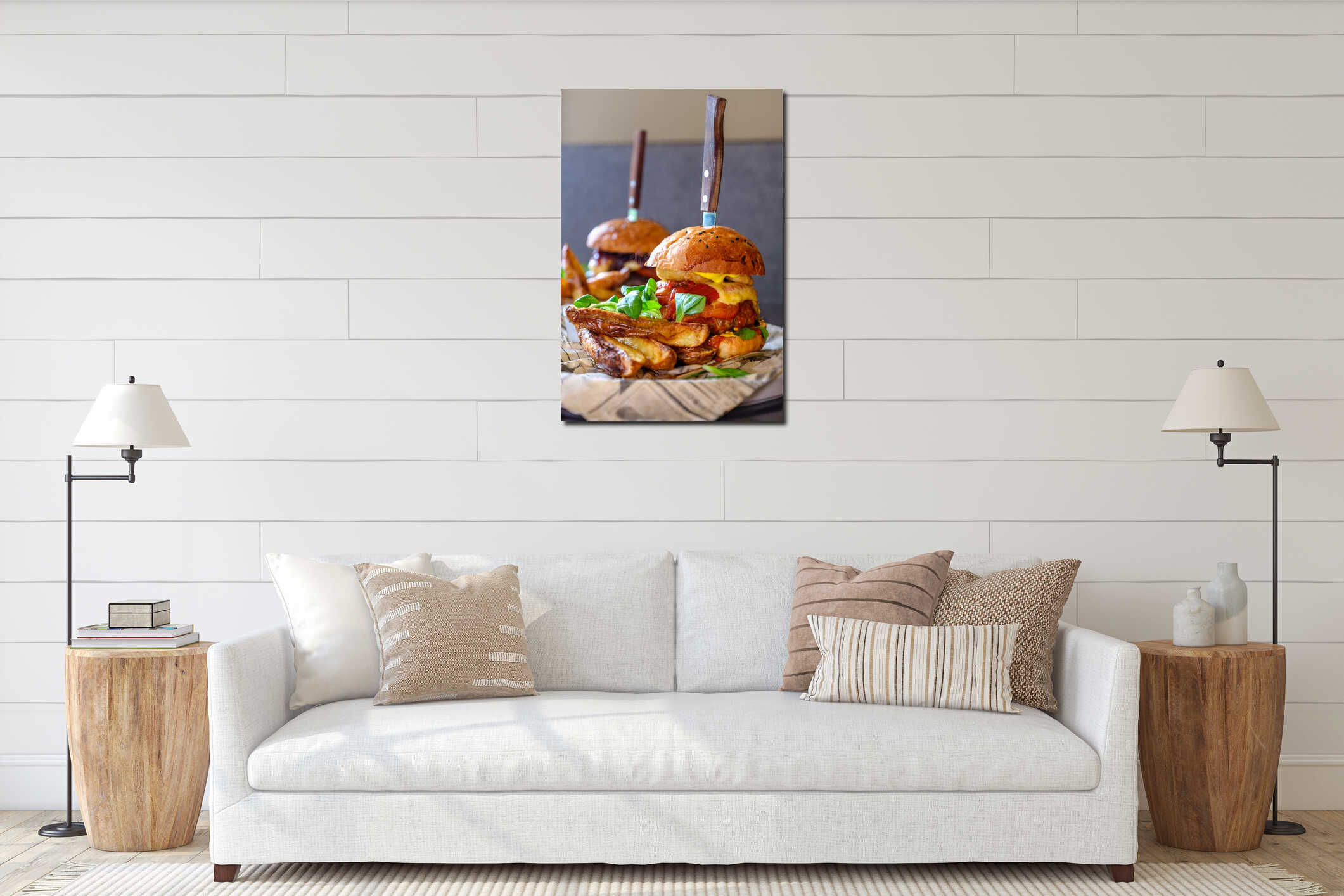 Canvas hanging interior mockup