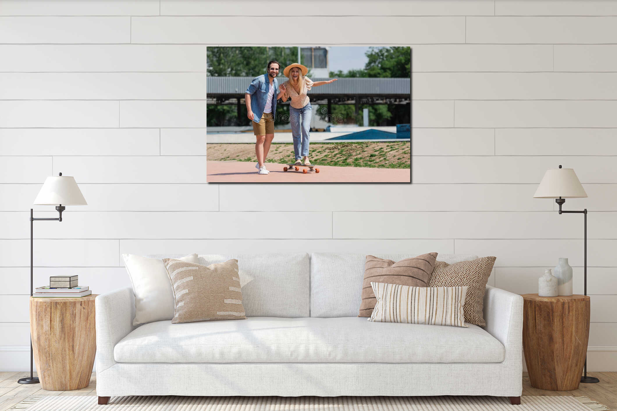 Canvas hanging interior mockup