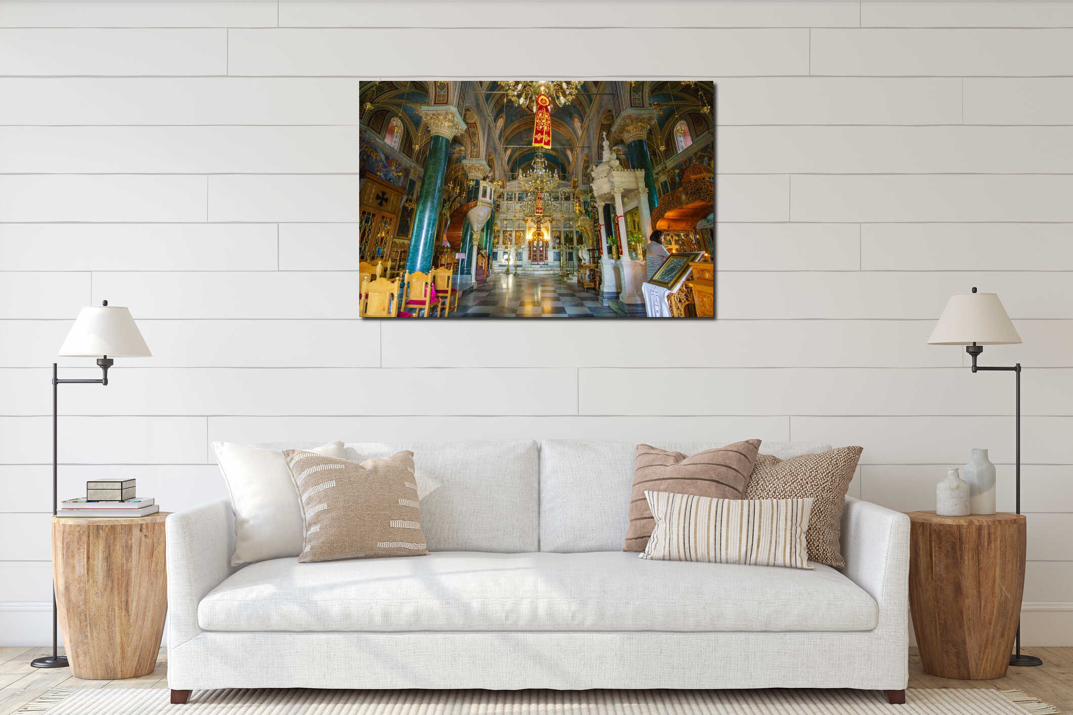 Canvas hanging interior mockup