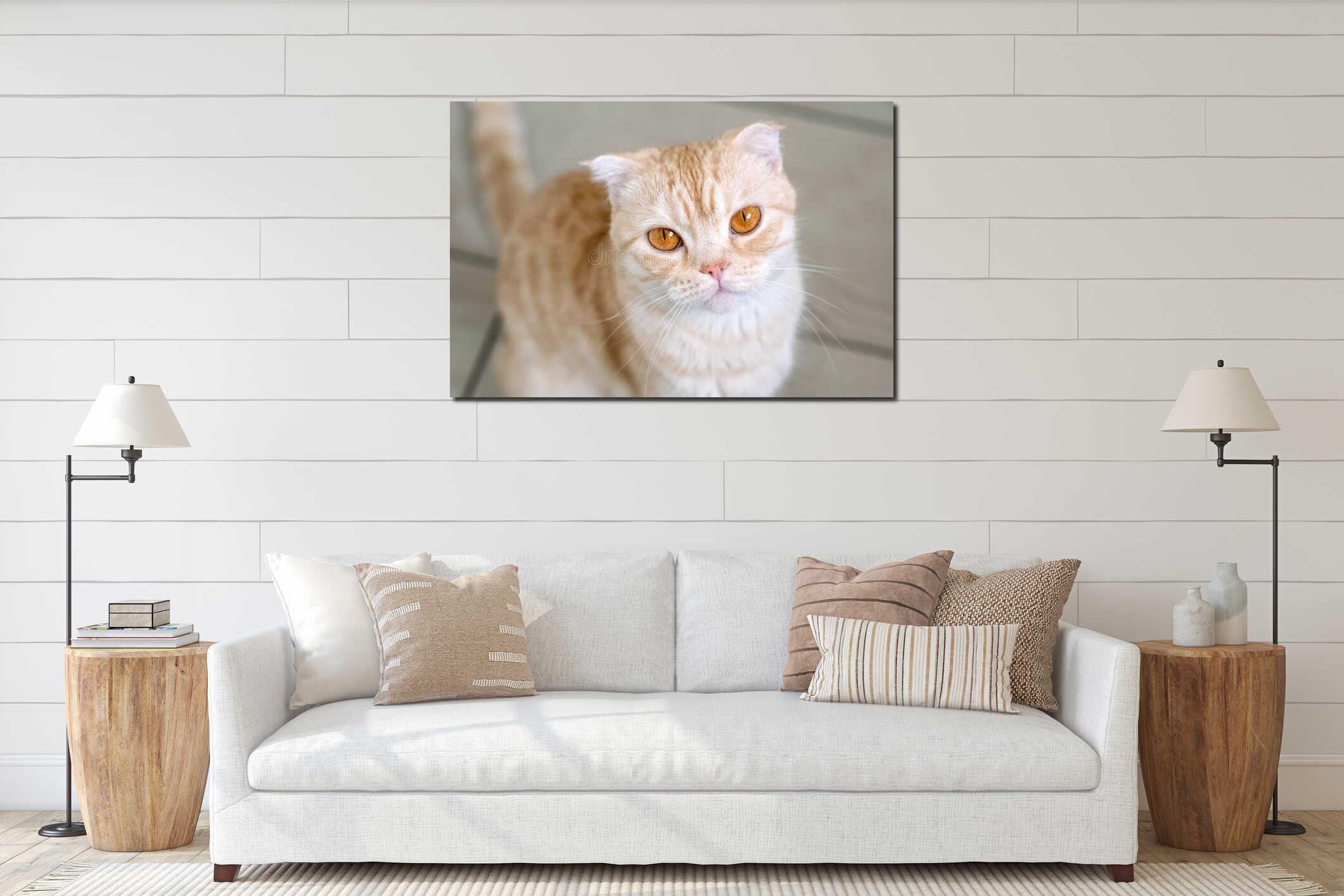 Canvas hanging interior mockup