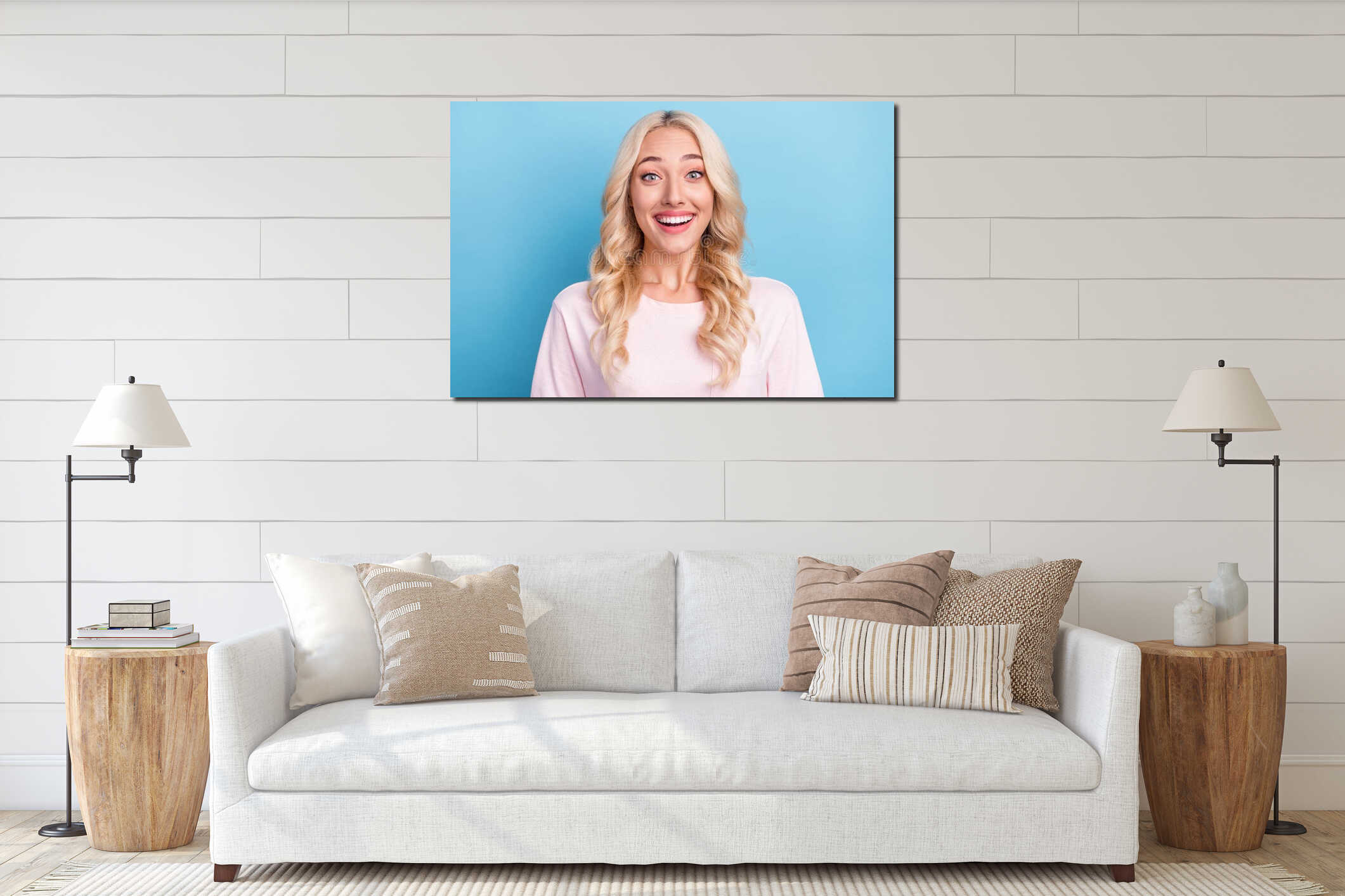 Canvas hanging interior mockup