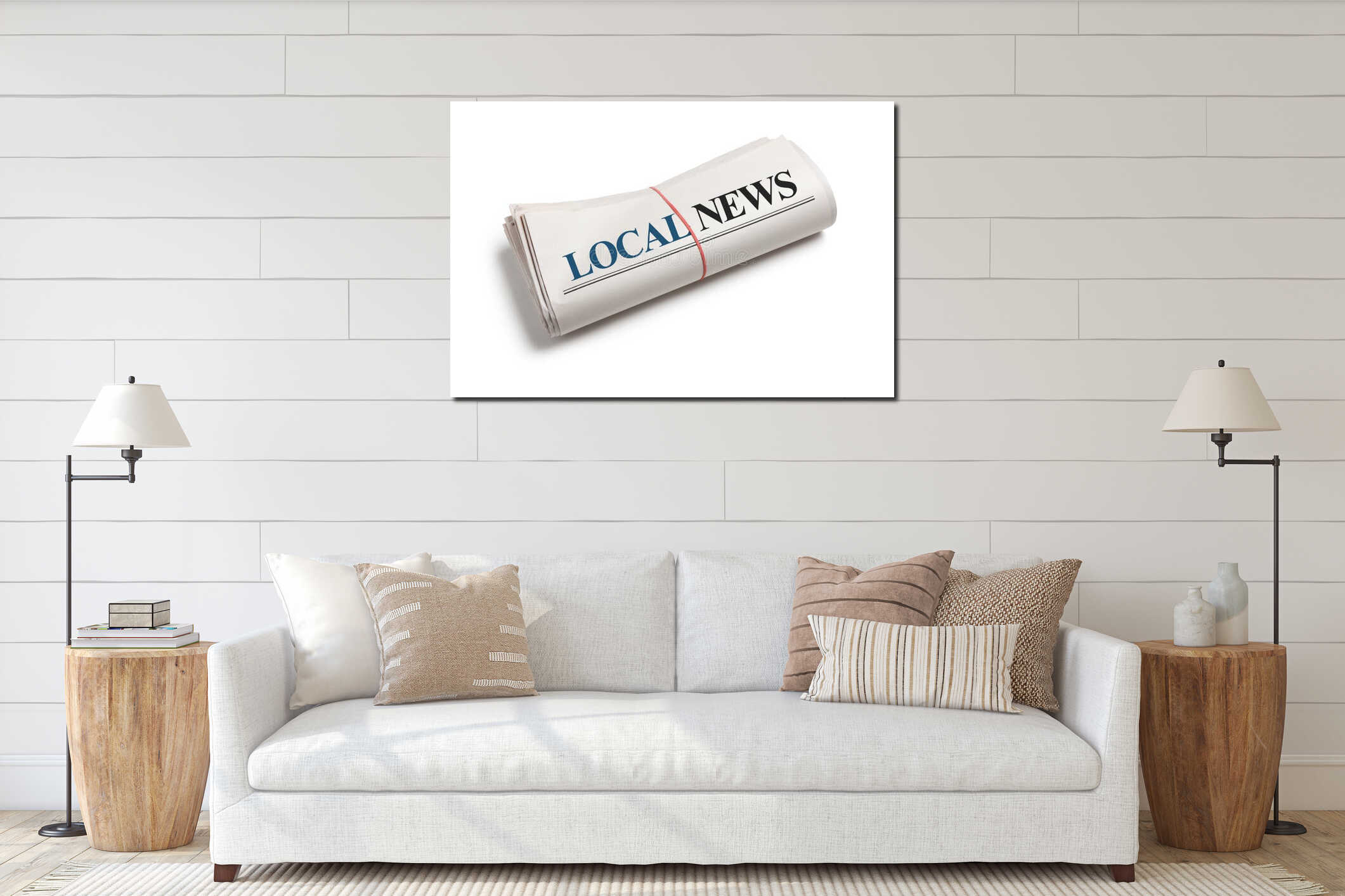Canvas hanging interior mockup