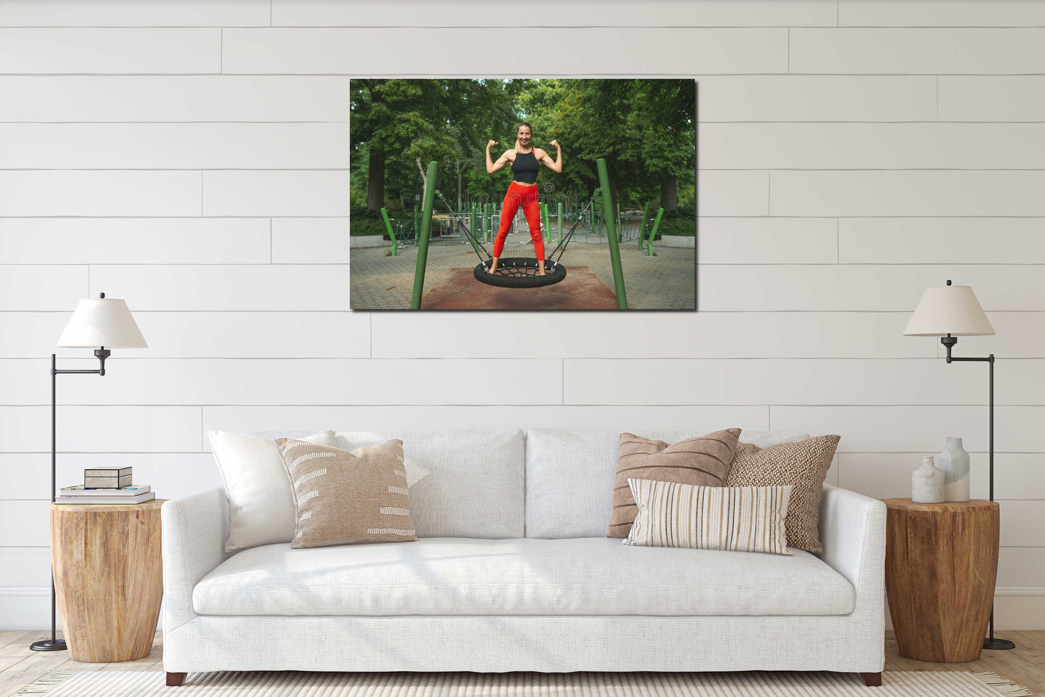 Canvas hanging interior mockup
