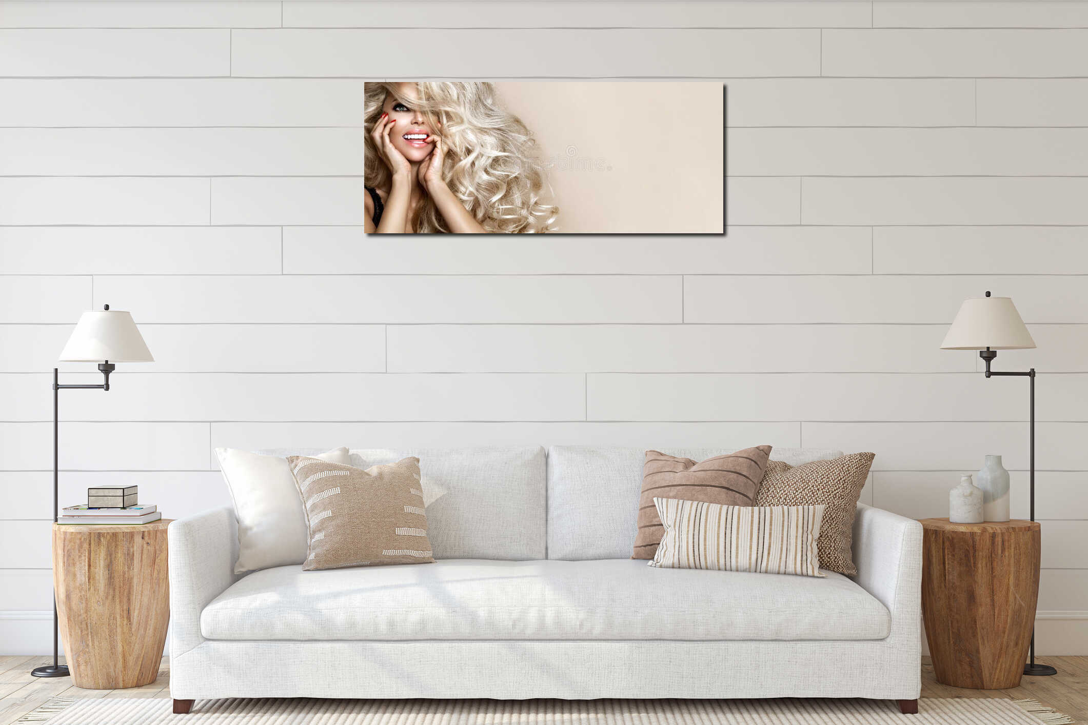Canvas hanging interior mockup