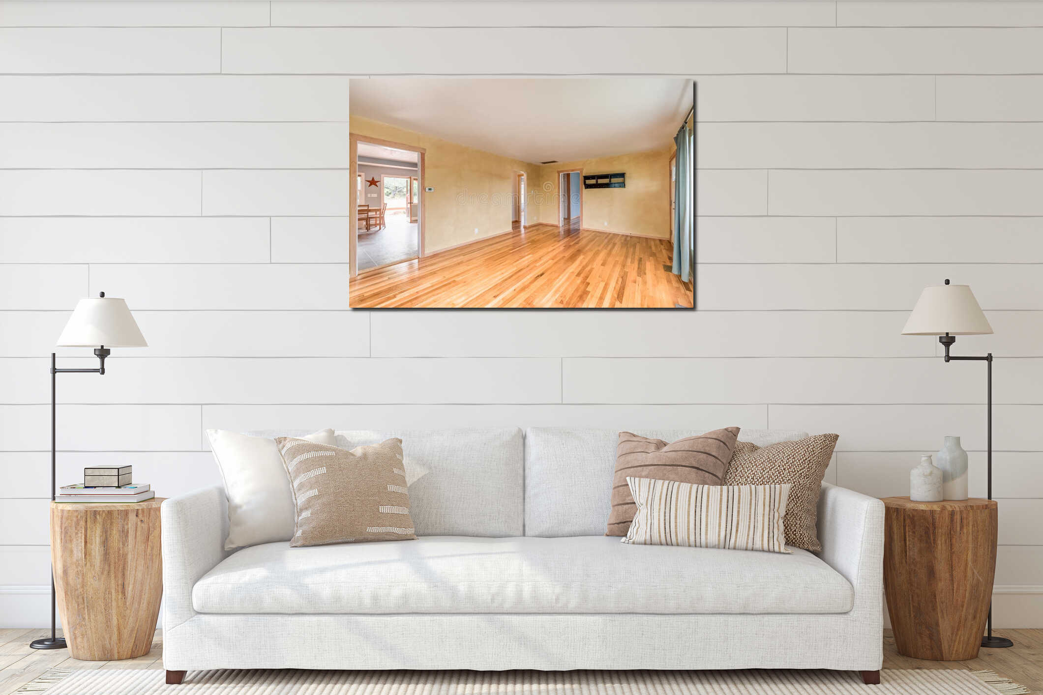 Canvas hanging interior mockup