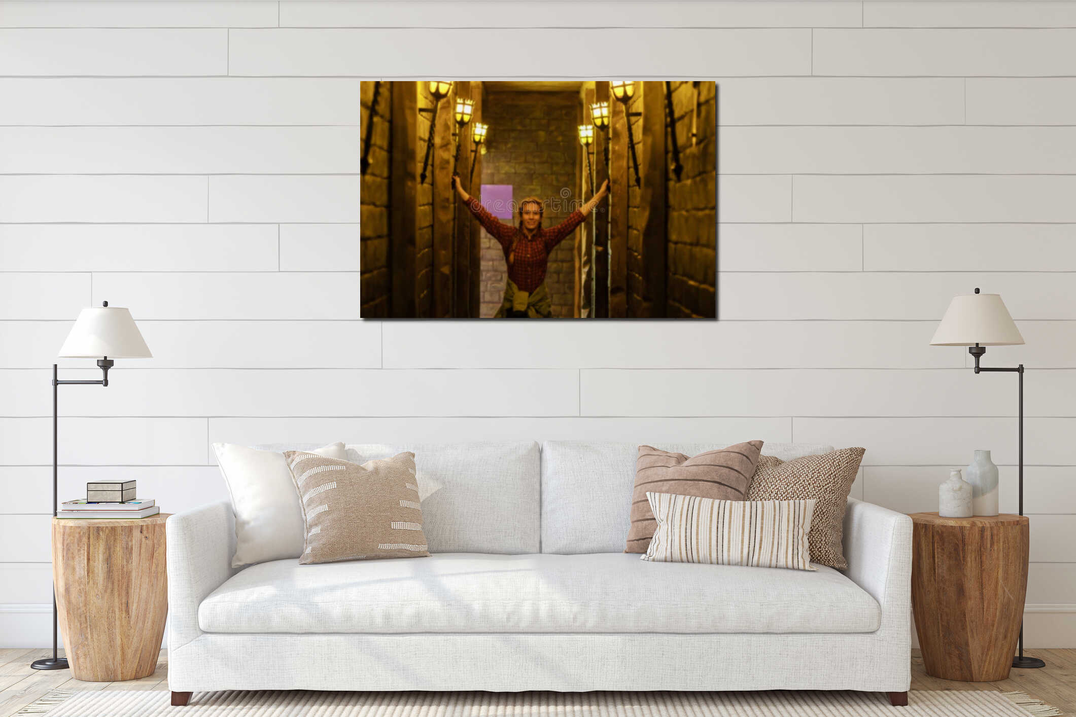 Canvas hanging interior mockup