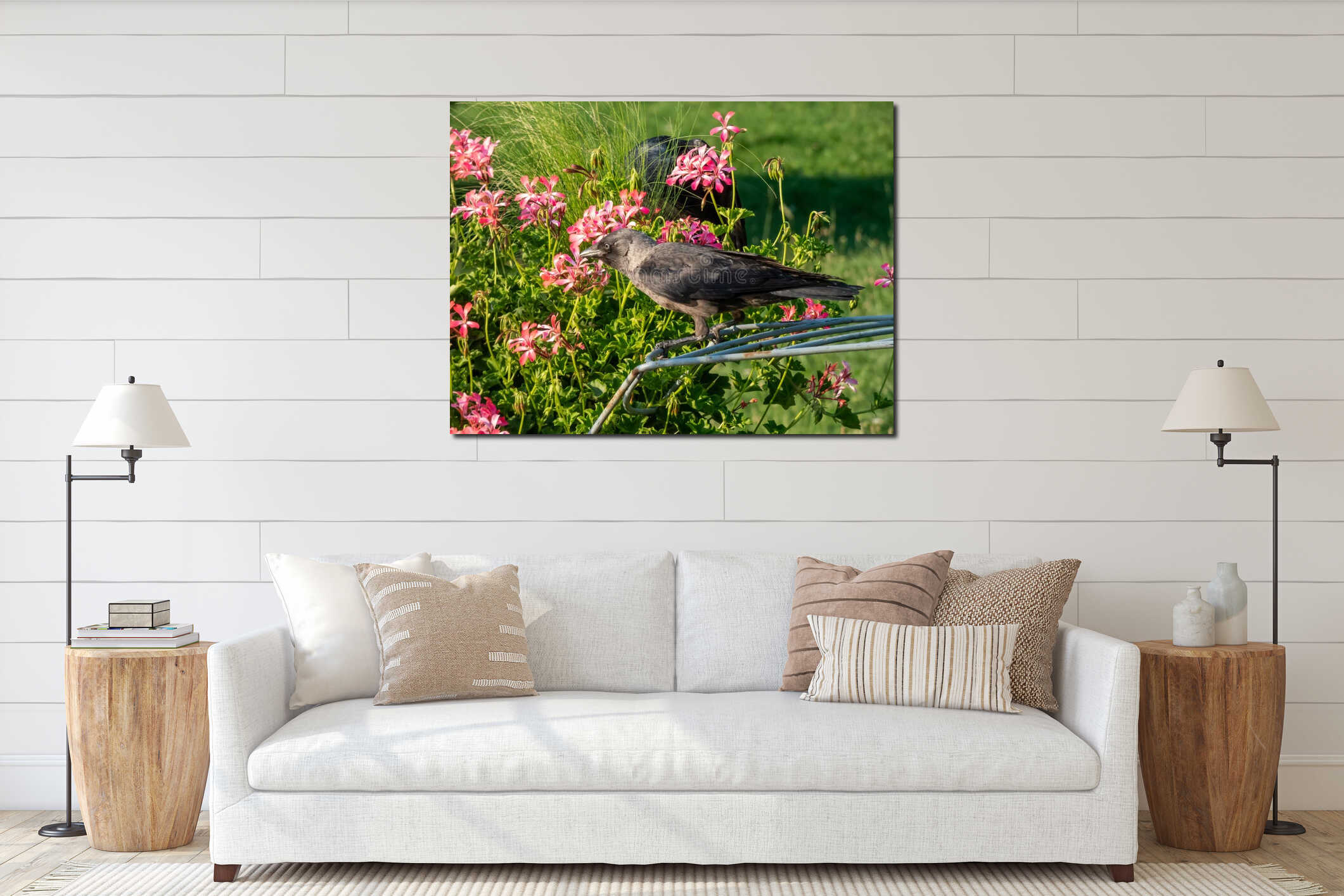 Canvas hanging interior mockup