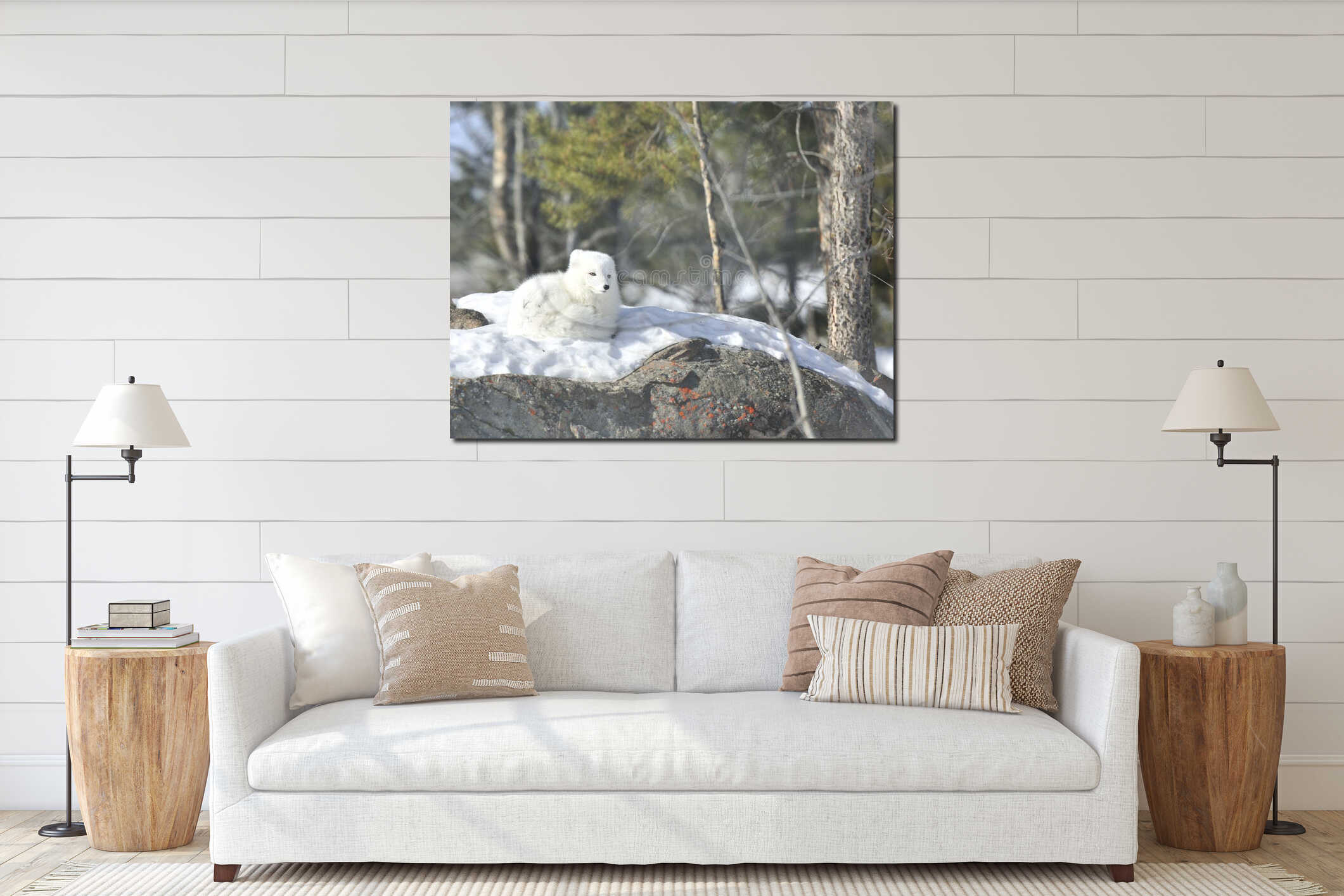 Canvas hanging interior mockup