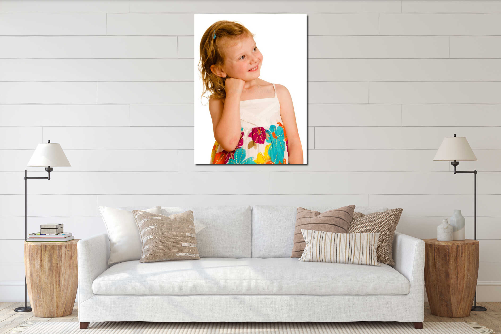 Canvas hanging interior mockup