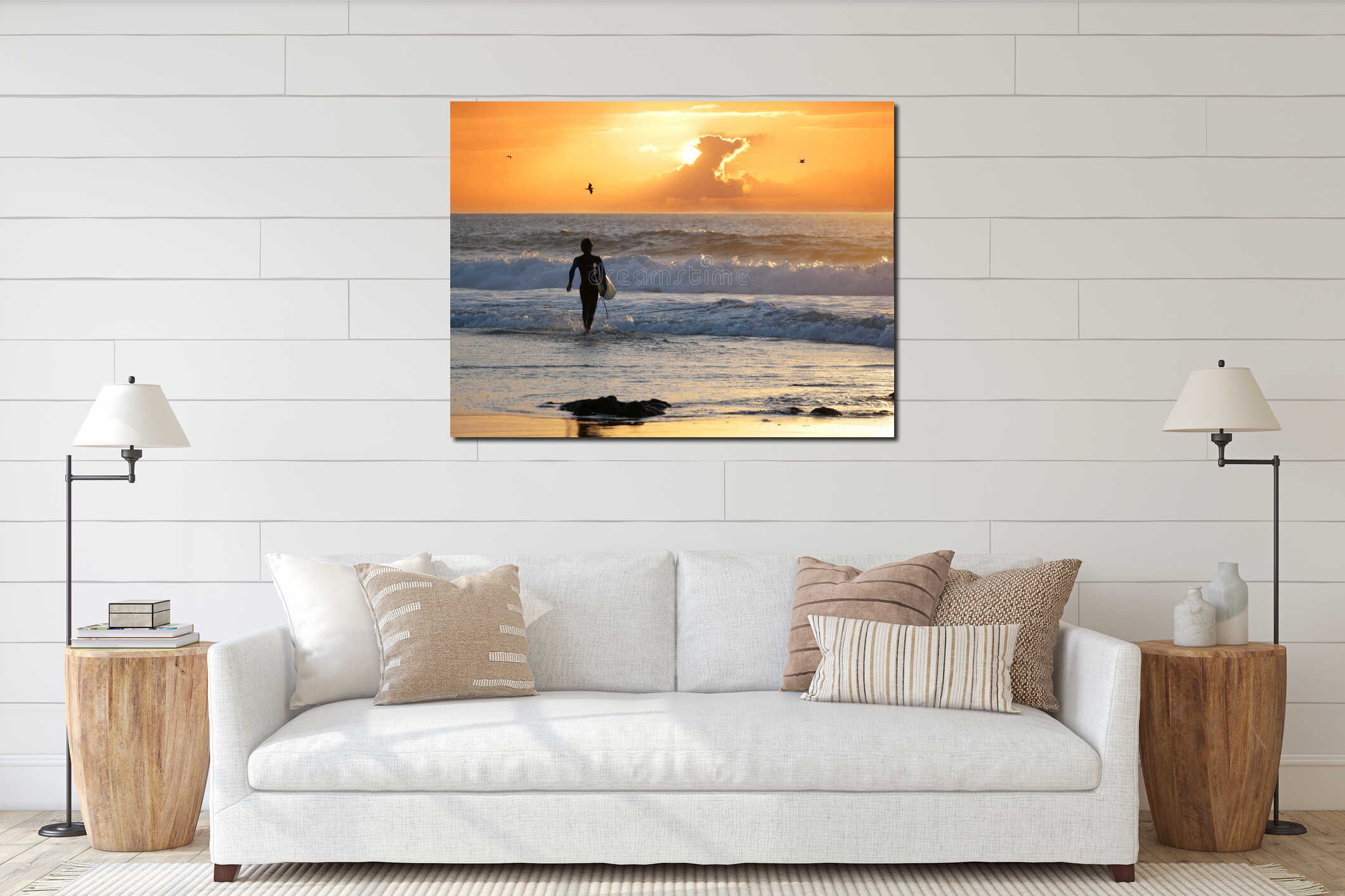 Canvas hanging interior mockup