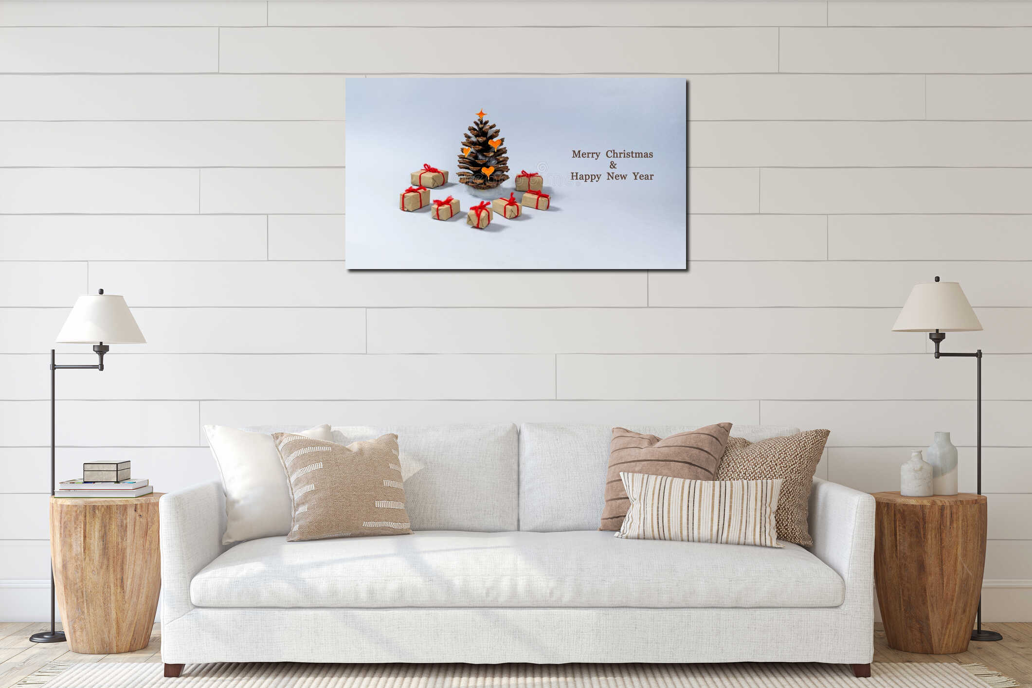 Canvas hanging interior mockup