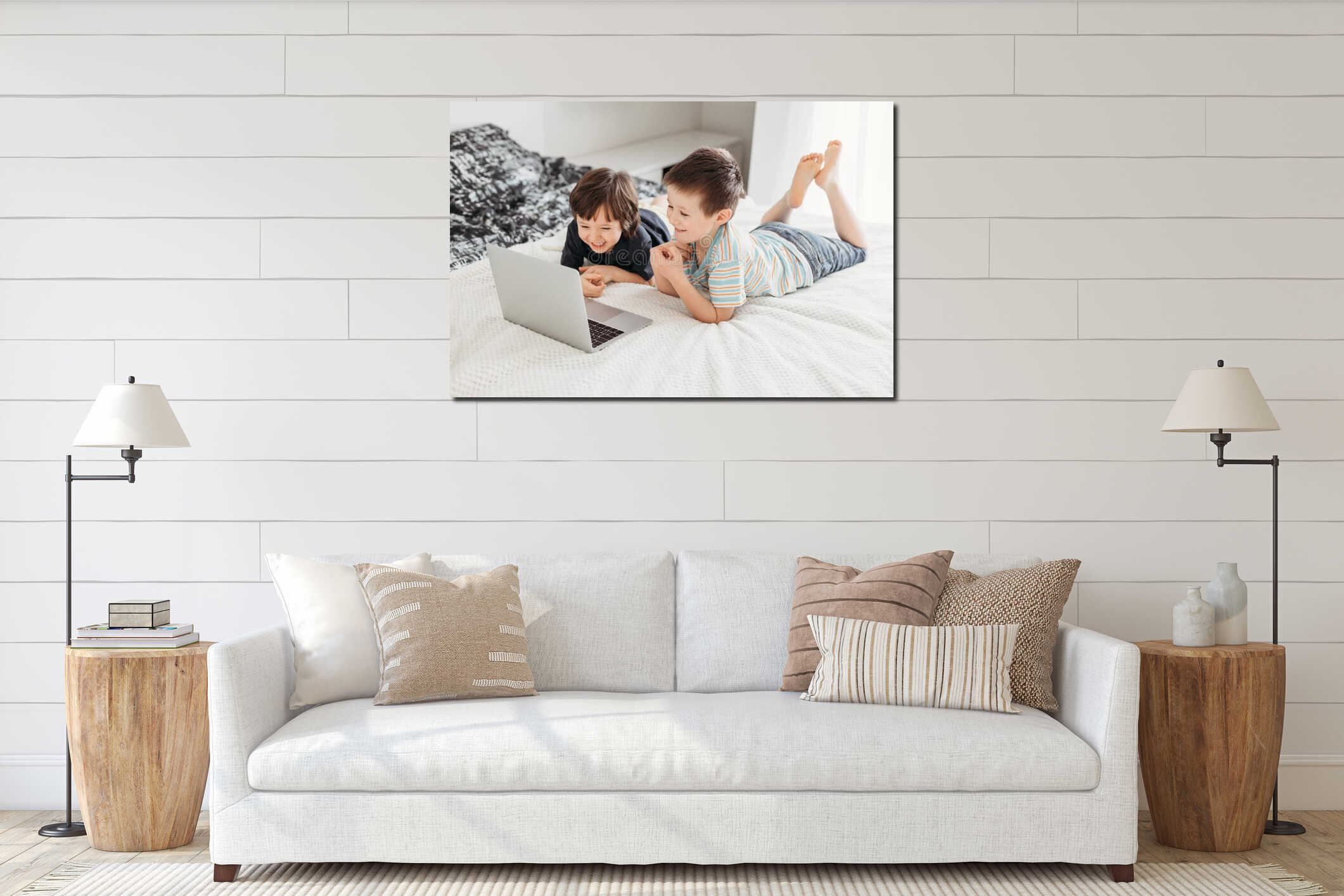 Canvas hanging interior mockup