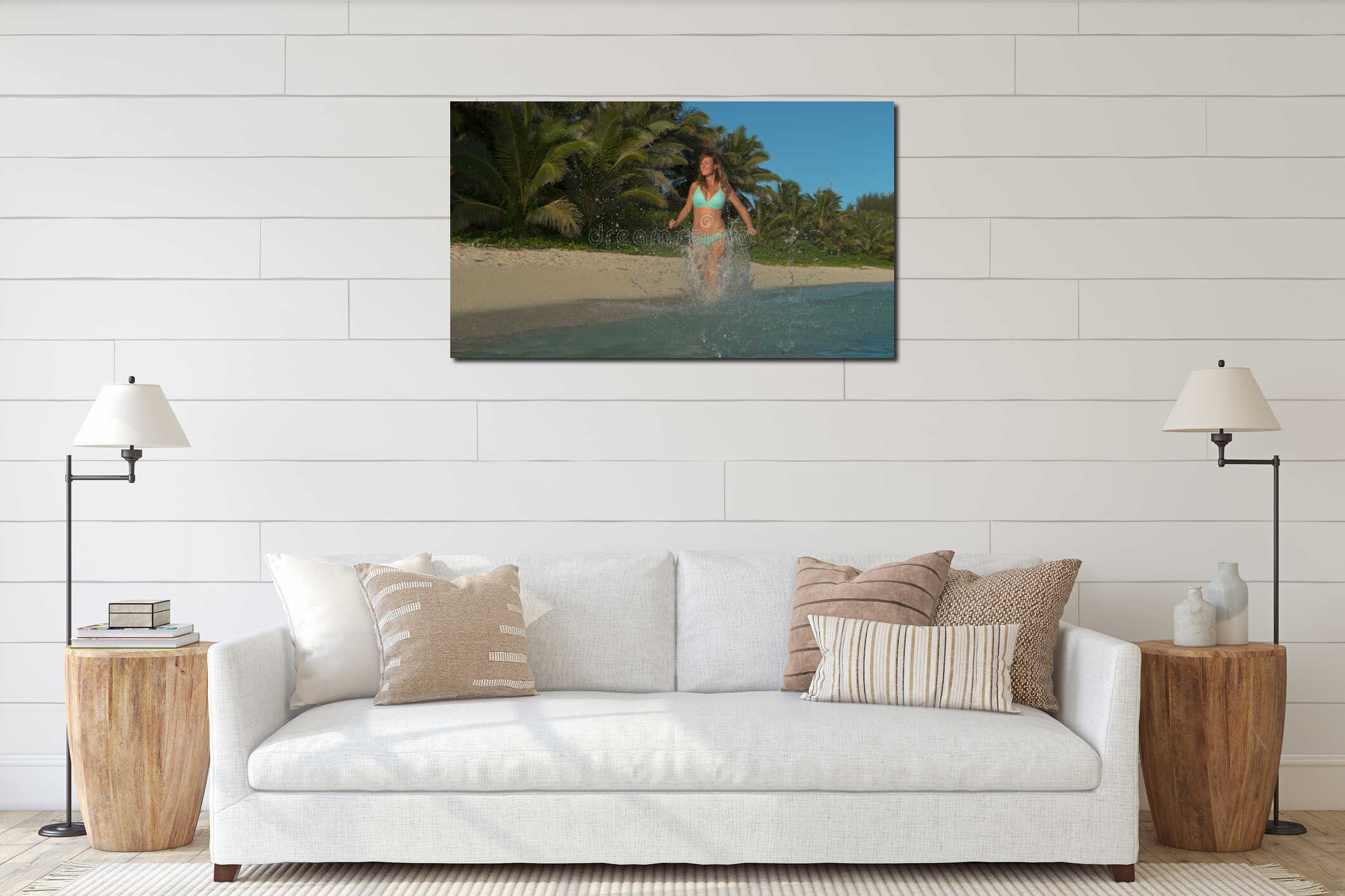 Canvas hanging interior mockup