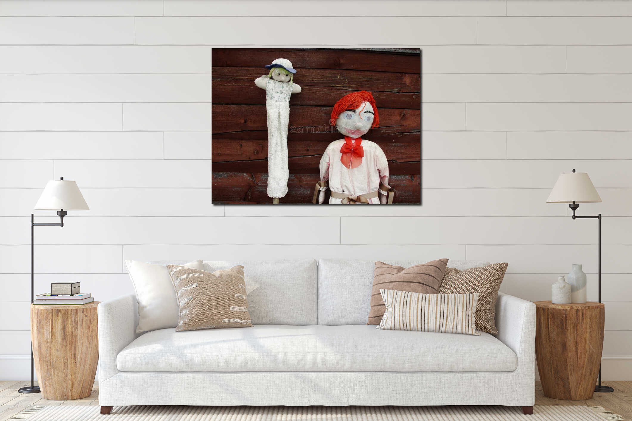 Canvas hanging interior mockup