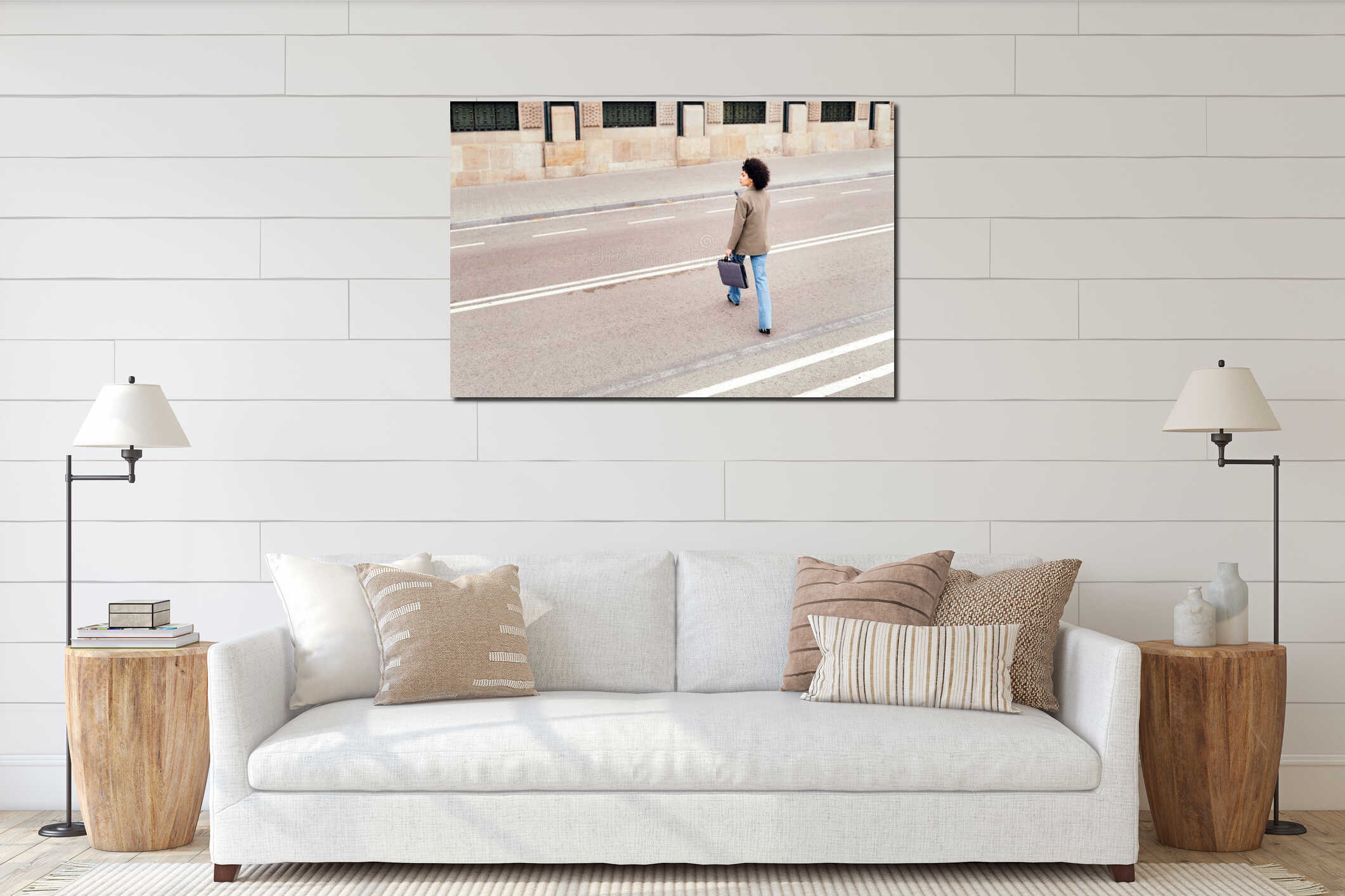 Canvas hanging interior mockup