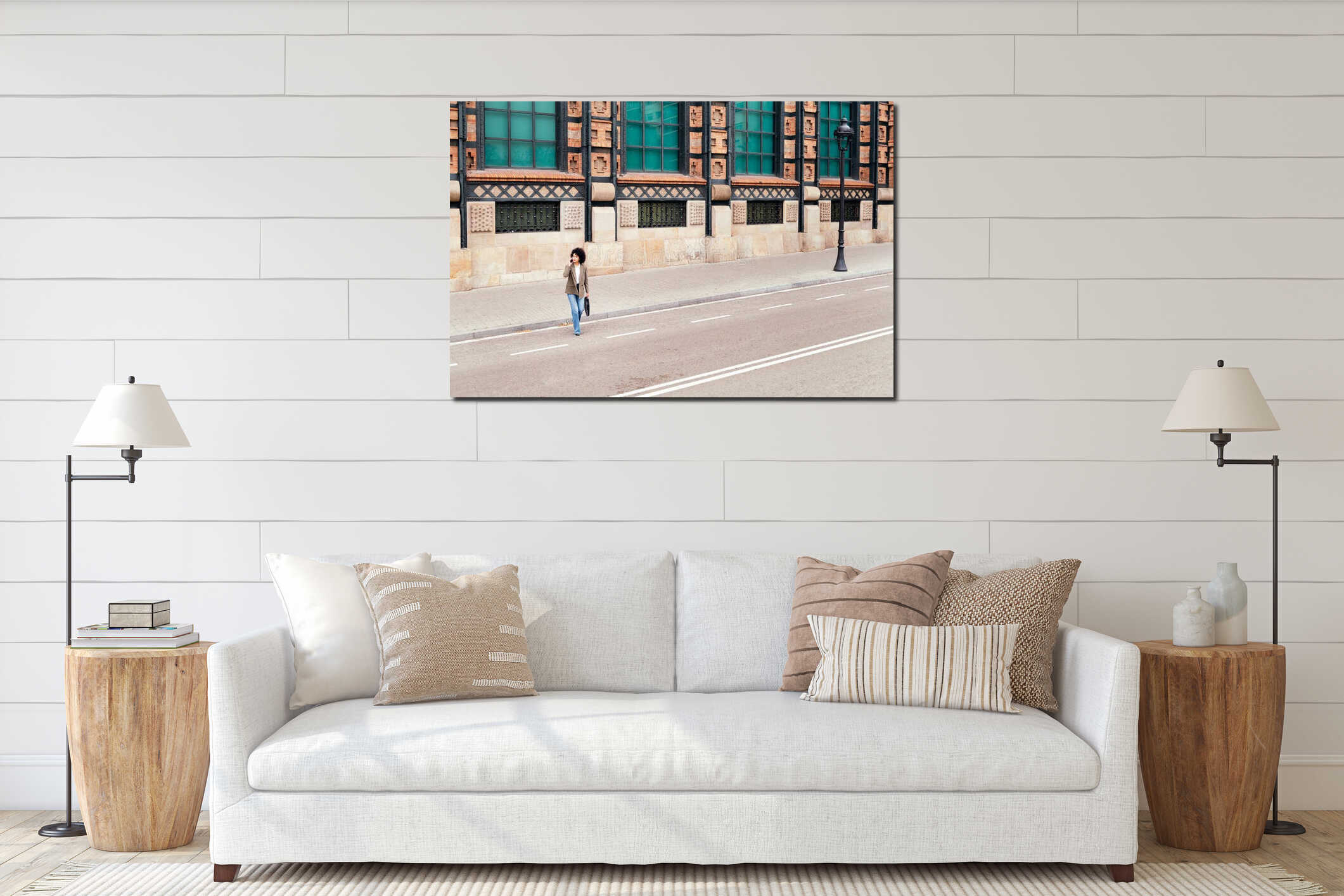 Canvas hanging interior mockup