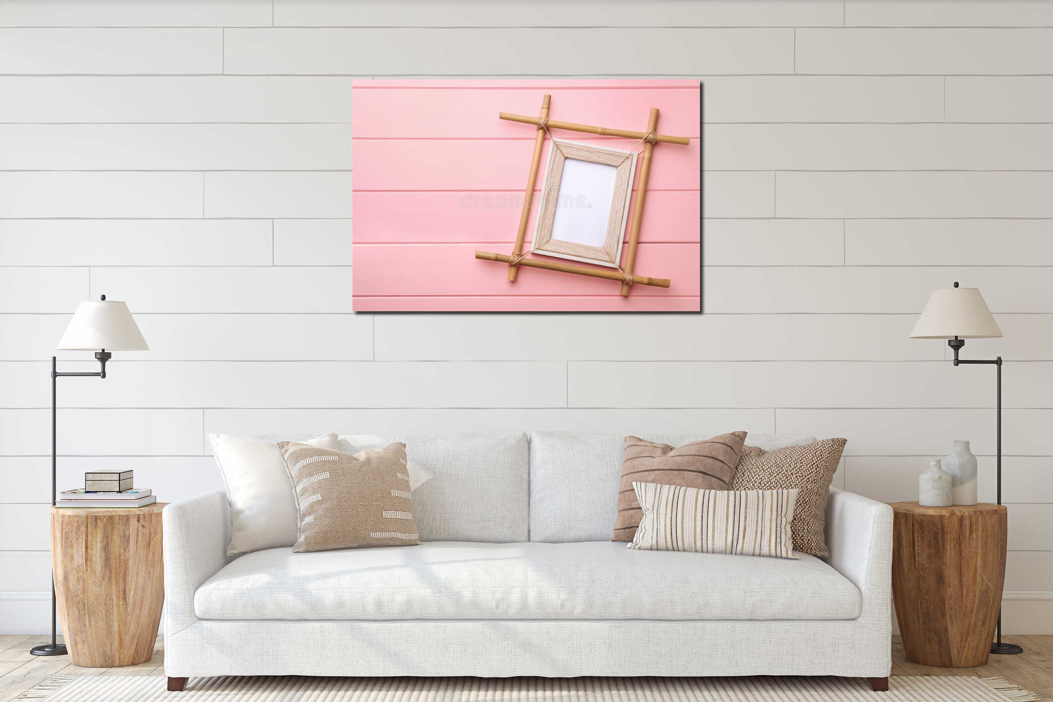 Canvas hanging interior mockup