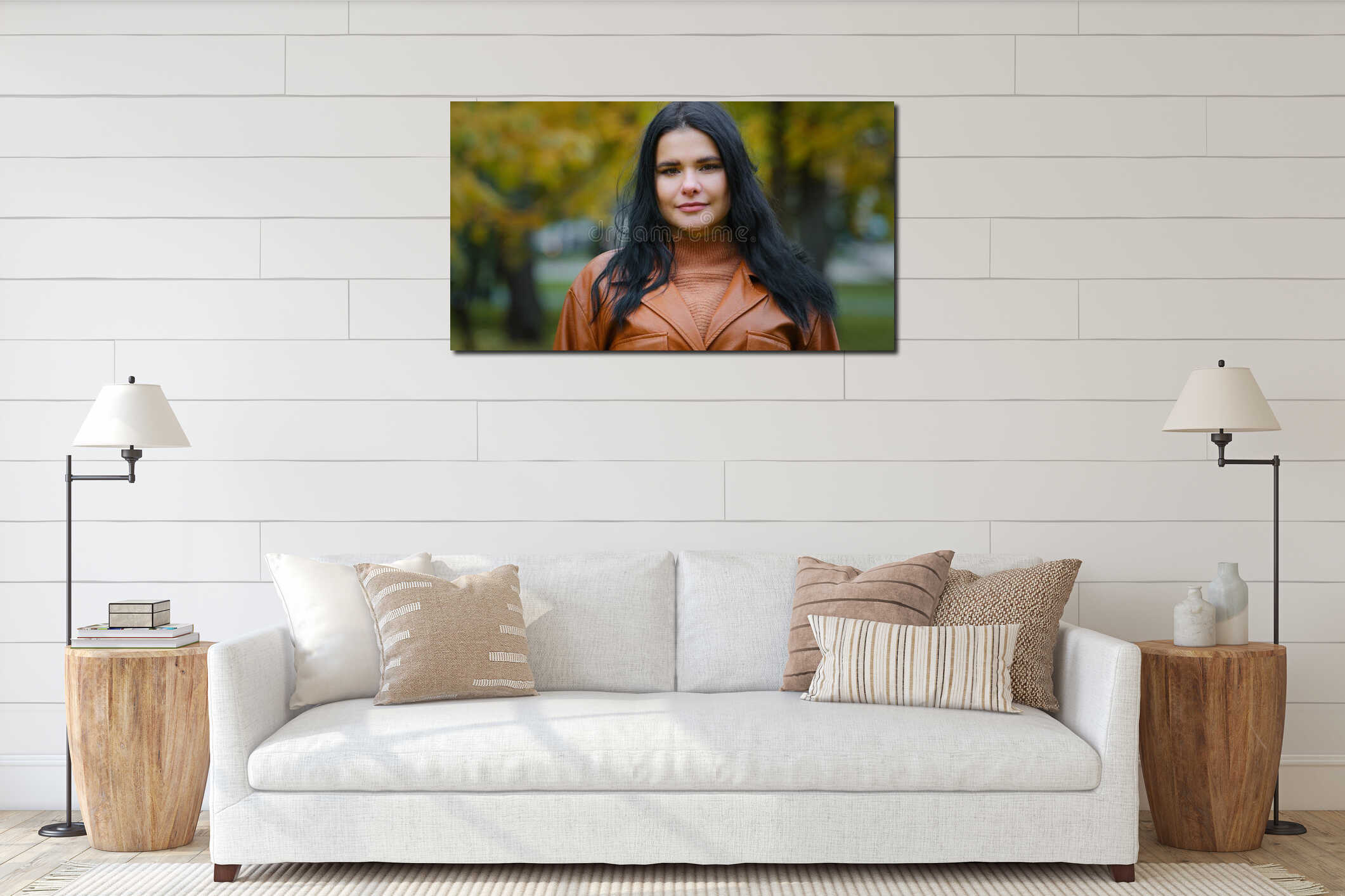 Canvas hanging interior mockup