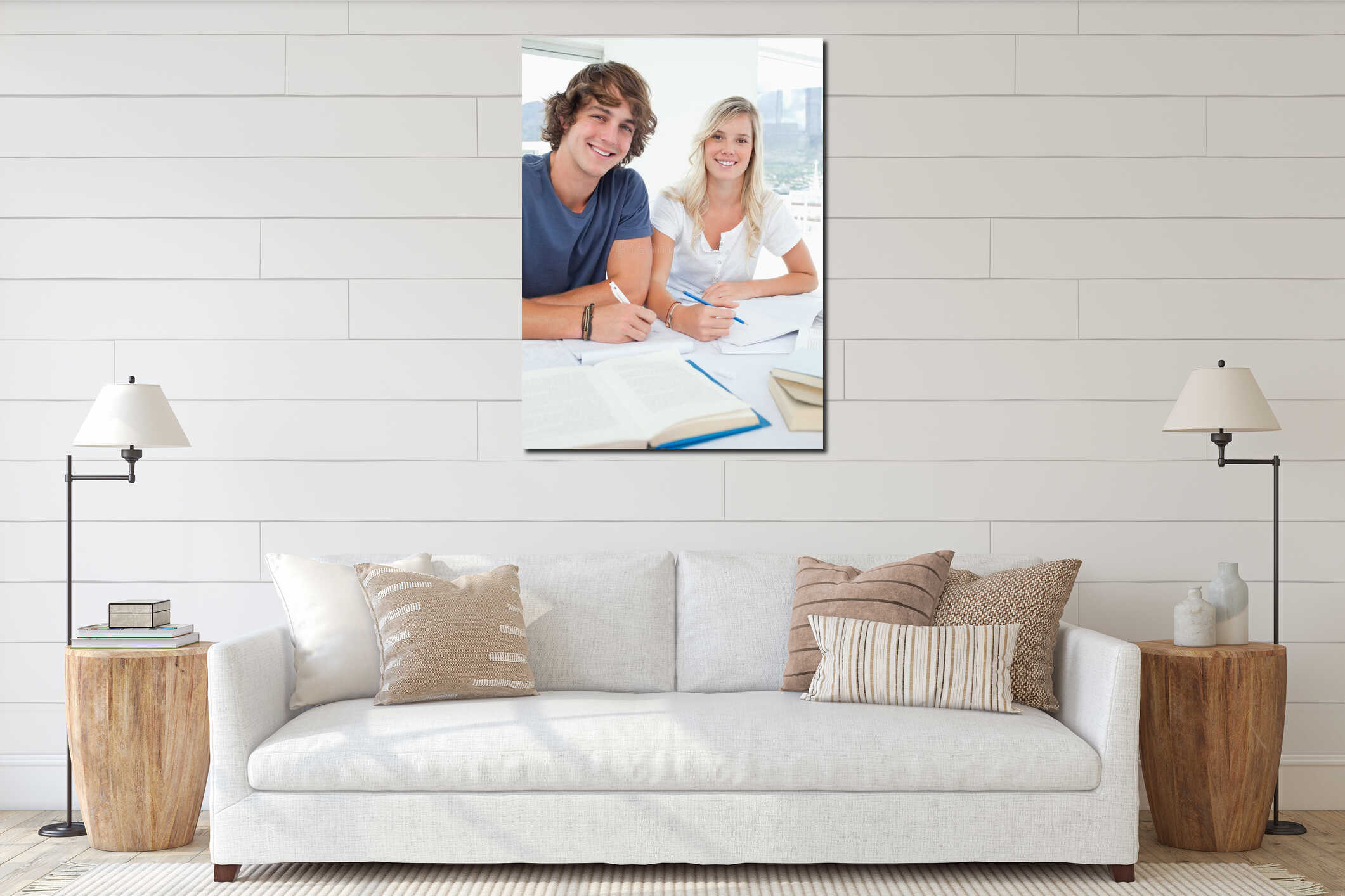 Canvas hanging interior mockup