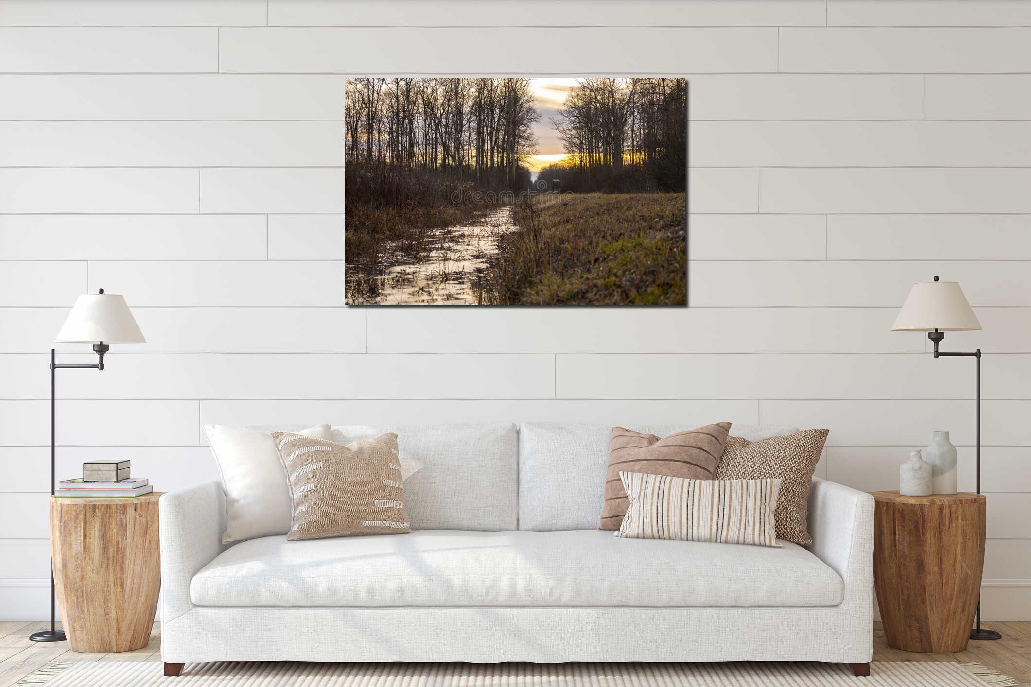 Canvas hanging interior mockup