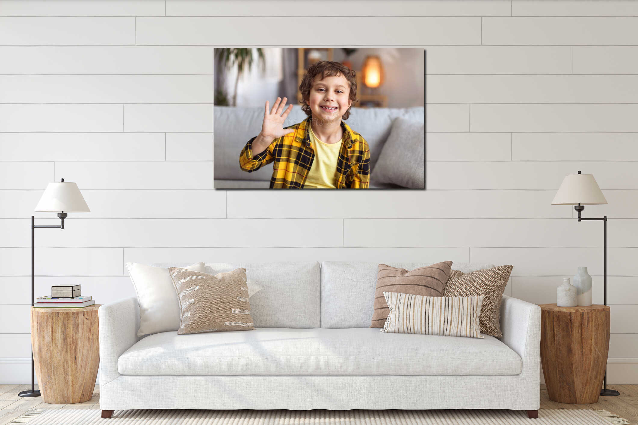 Canvas hanging interior mockup