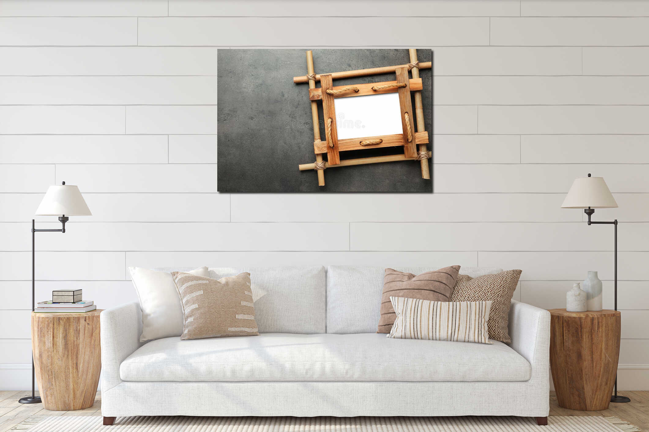 Canvas hanging interior mockup