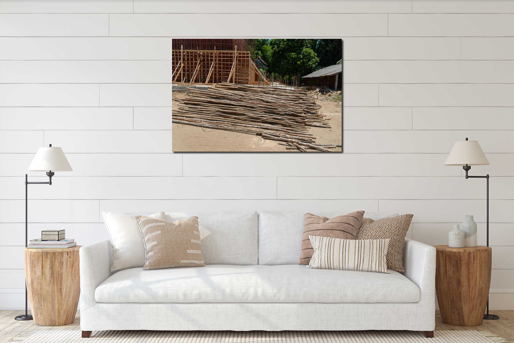 Canvas hanging interior mockup