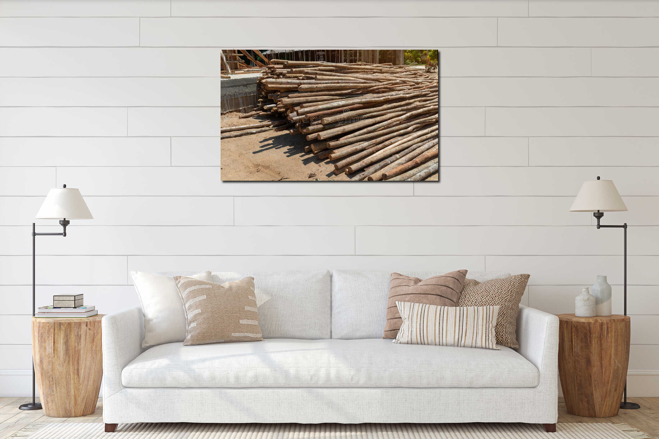 Canvas hanging interior mockup