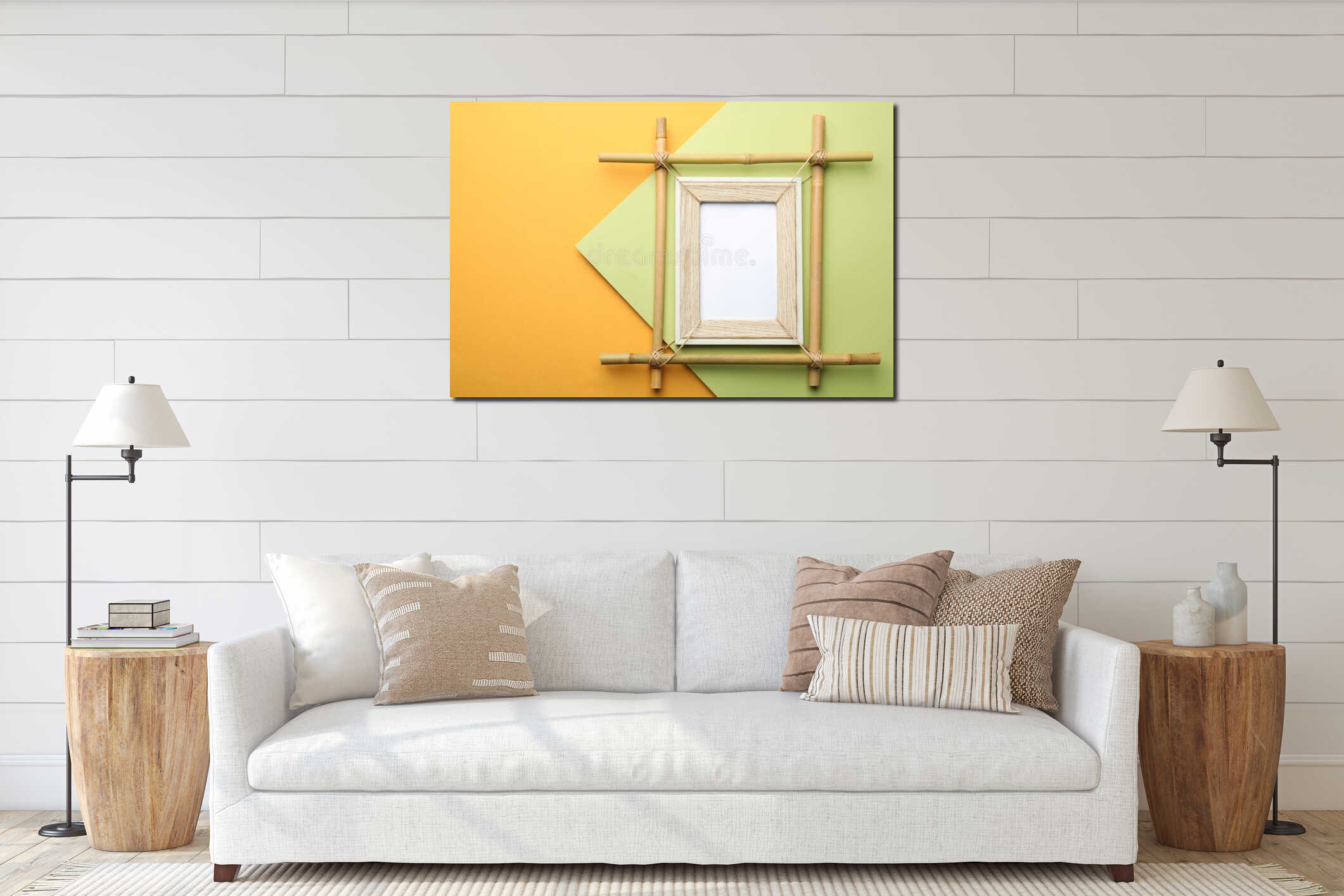 Canvas hanging interior mockup
