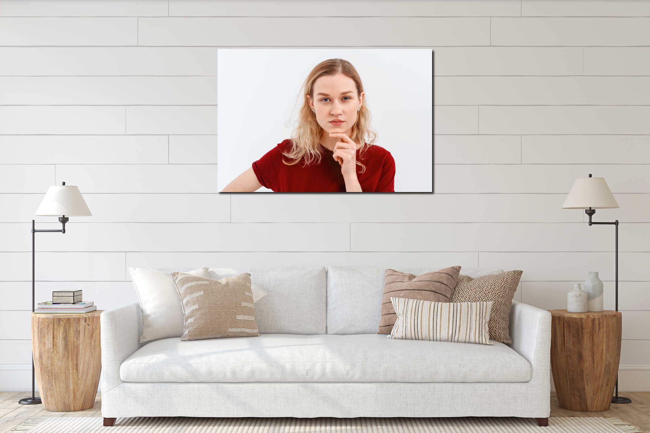Canvas hanging interior mockup