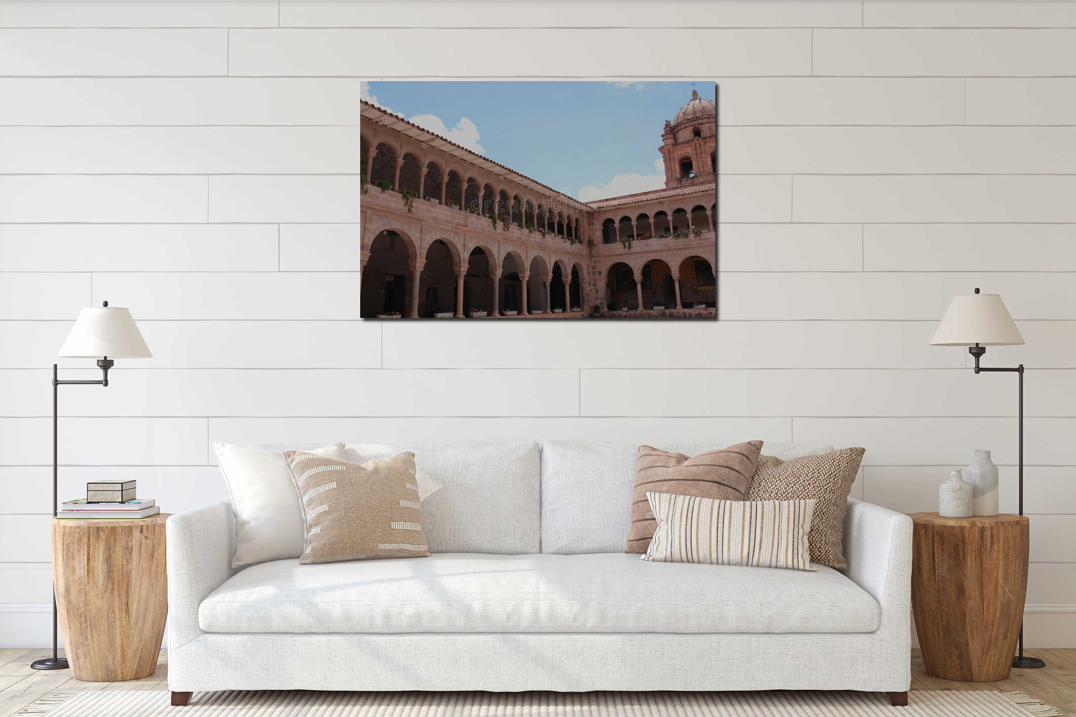 Canvas hanging interior mockup