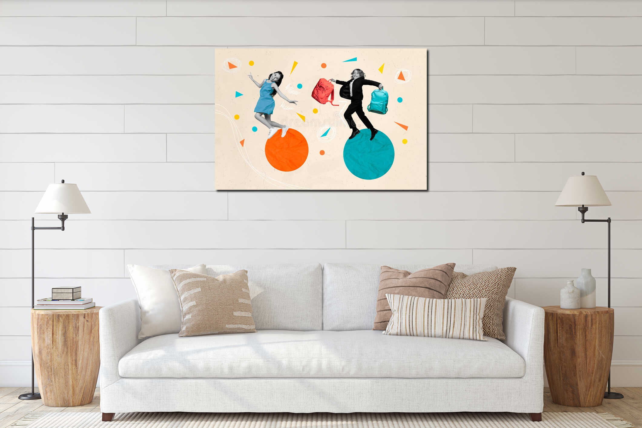 Canvas hanging interior mockup