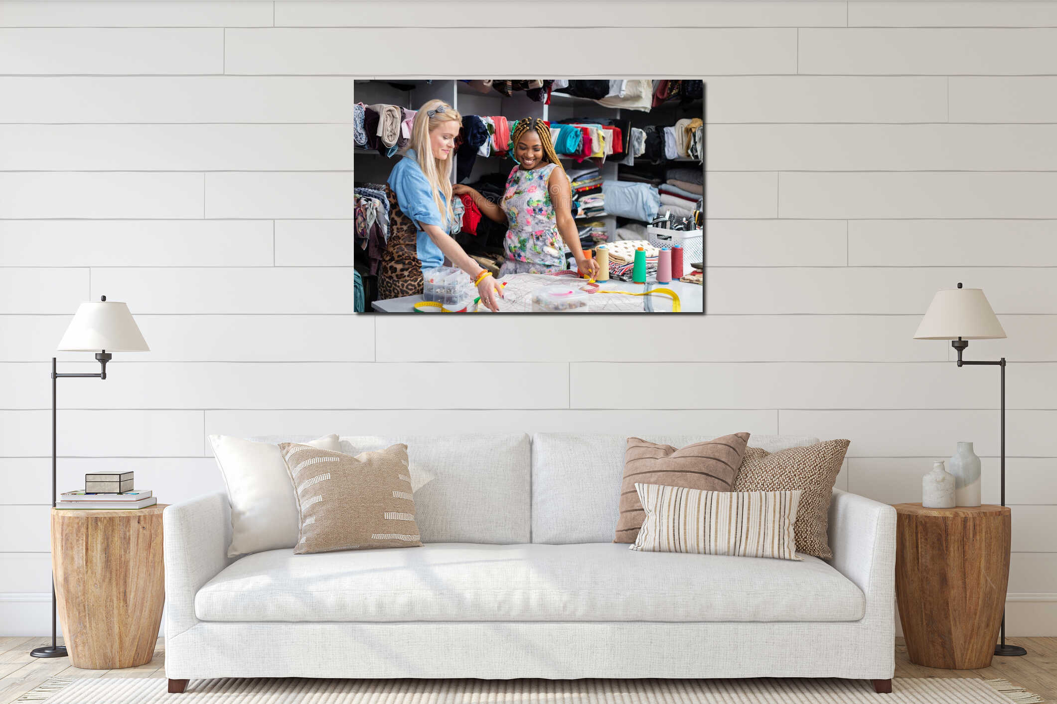 Canvas hanging interior mockup