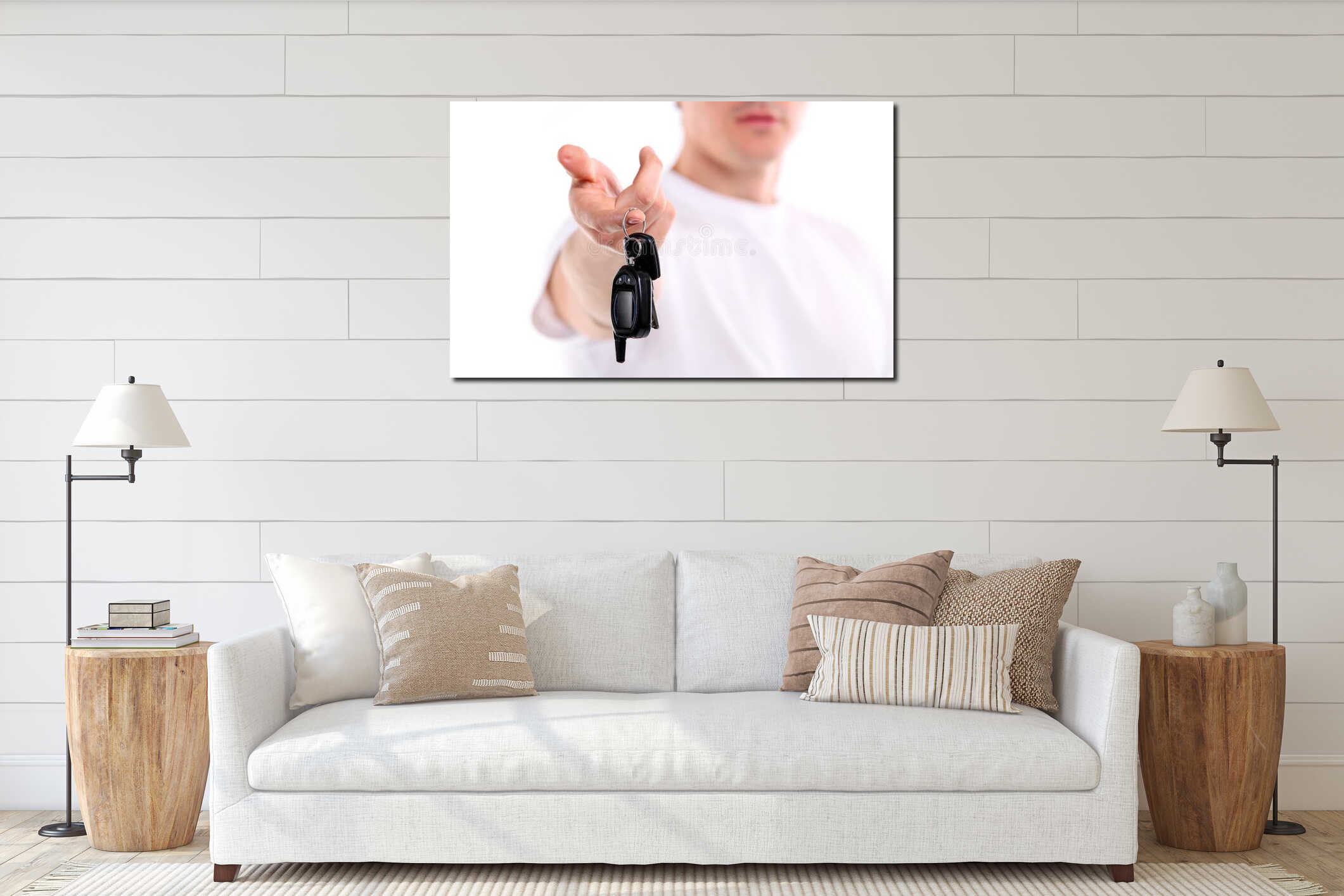 Canvas hanging interior mockup