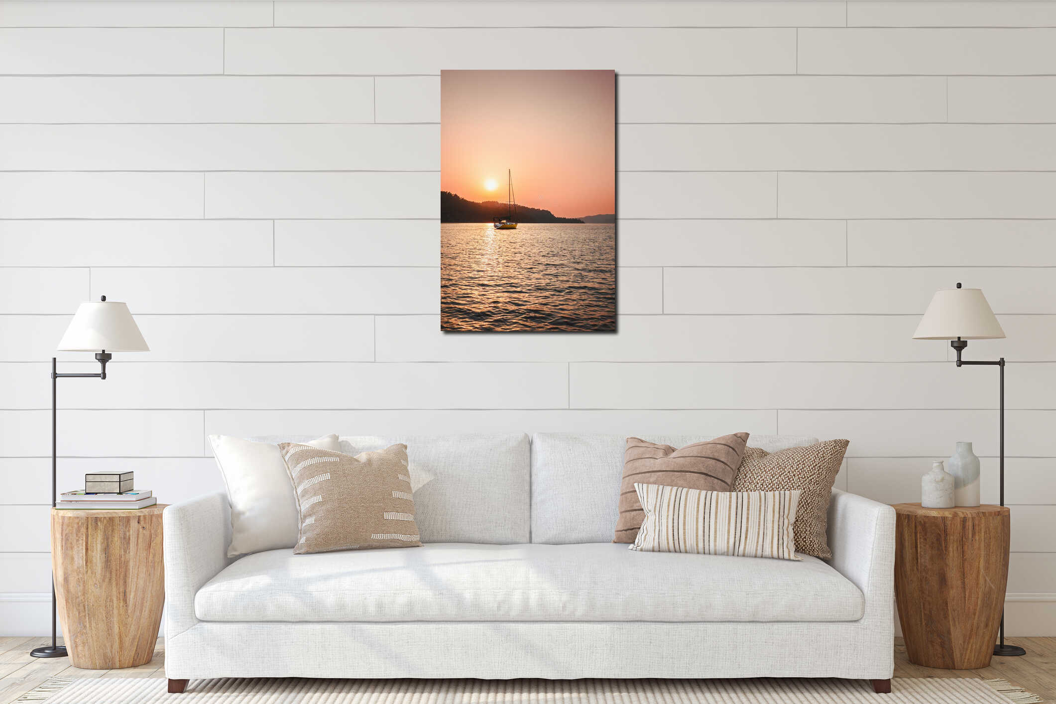 Canvas hanging interior mockup