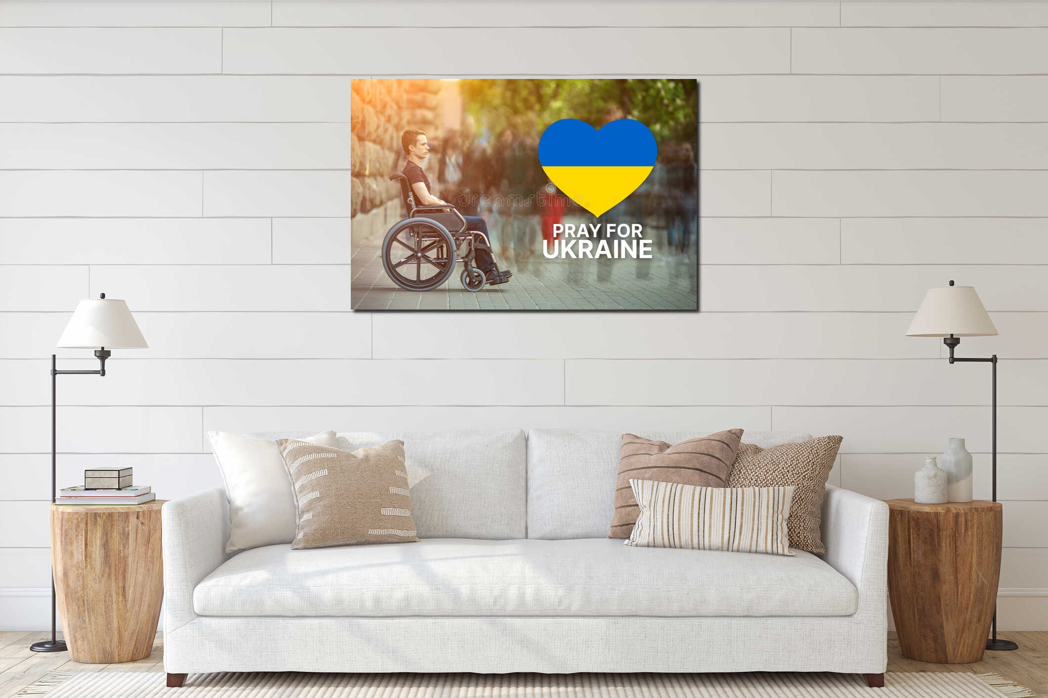 Canvas hanging interior mockup