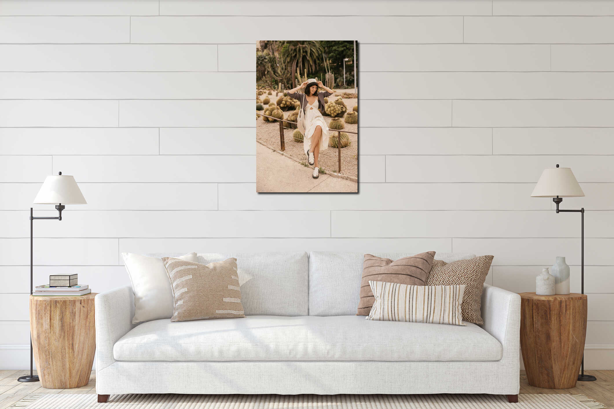 Canvas hanging interior mockup