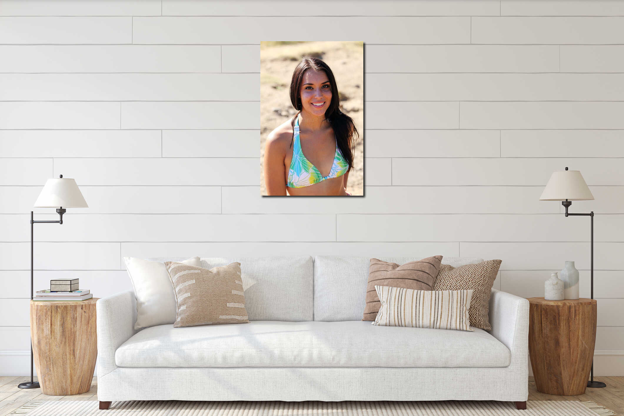 Canvas hanging interior mockup