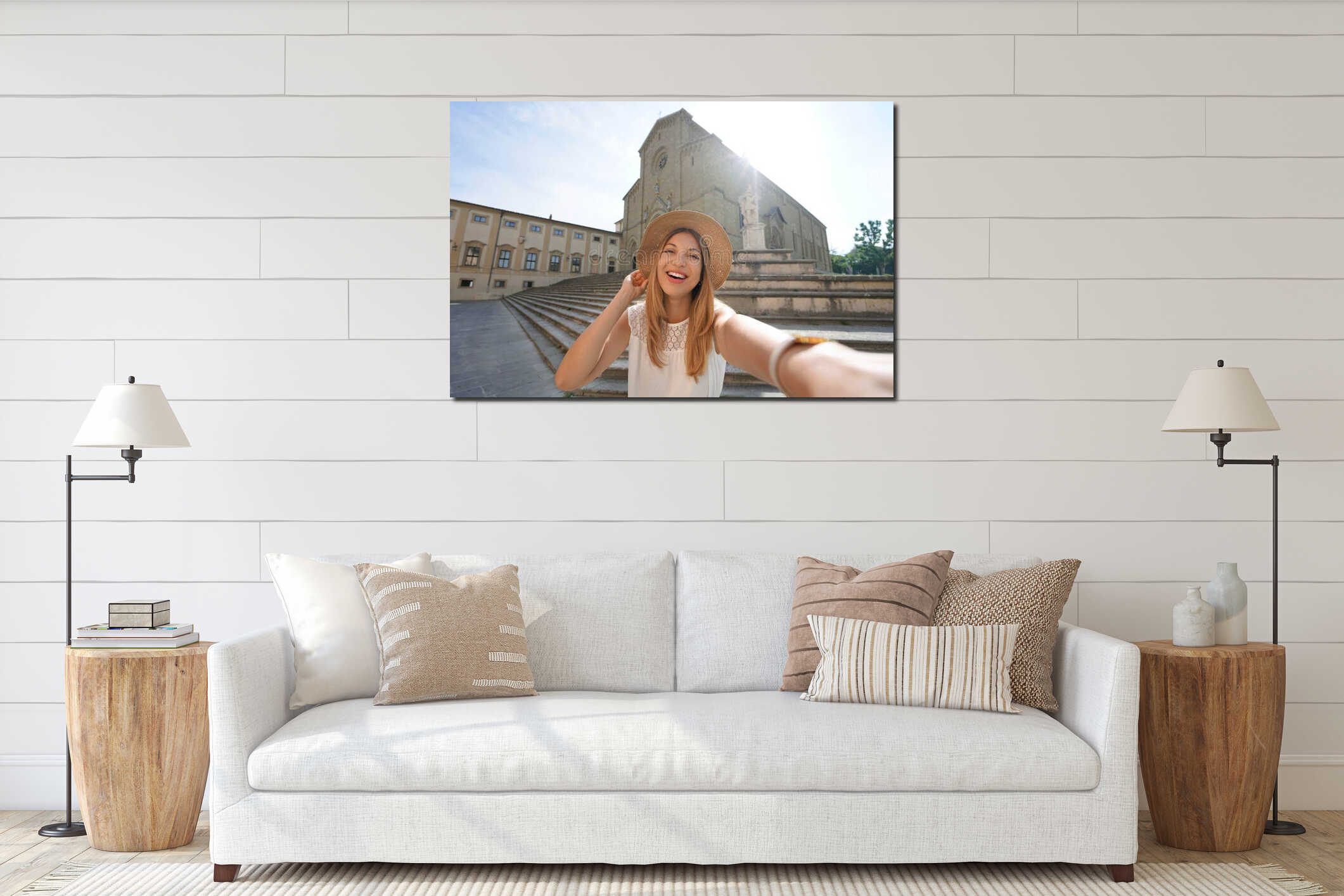 Canvas hanging interior mockup