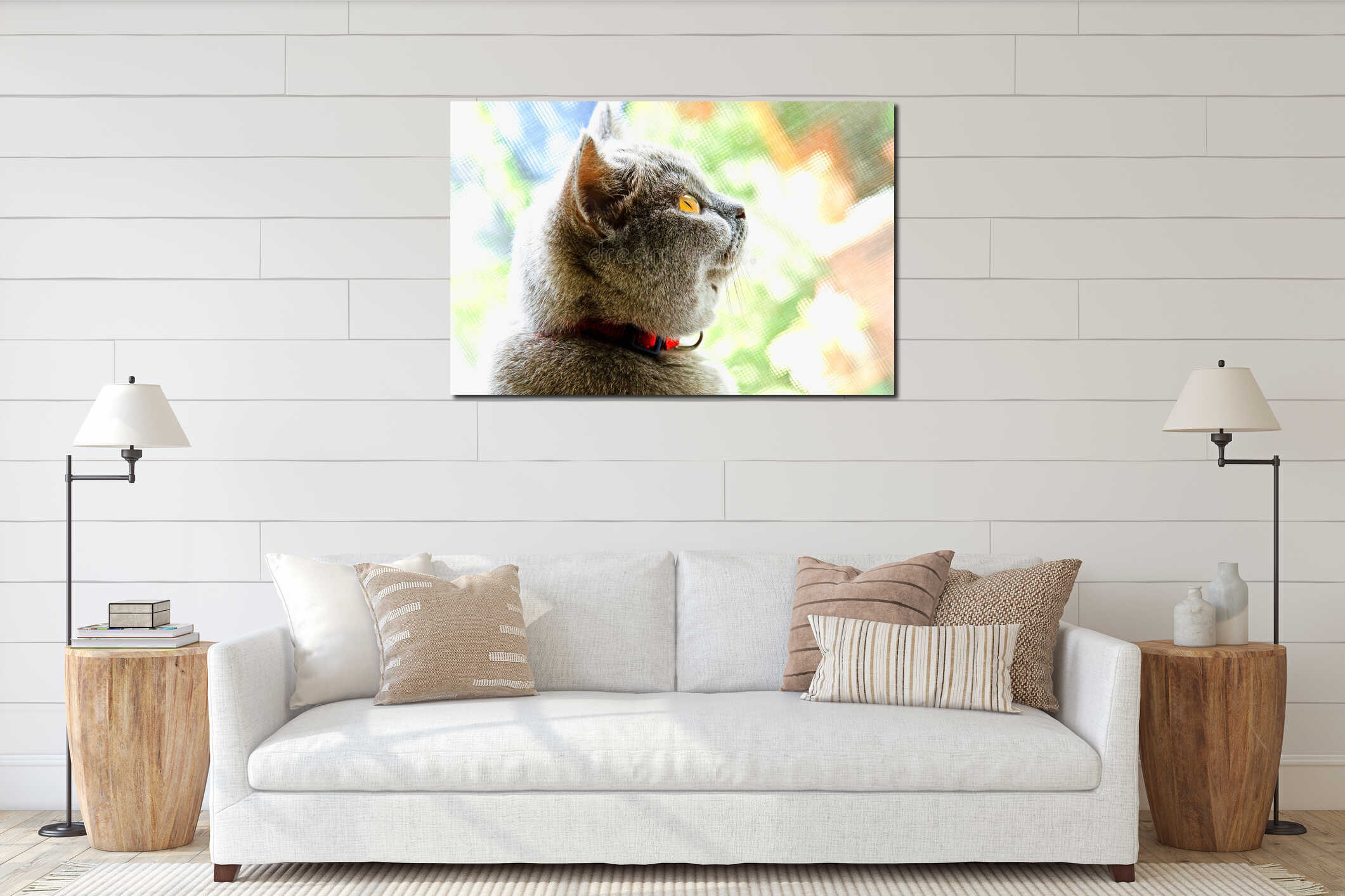 Canvas hanging interior mockup