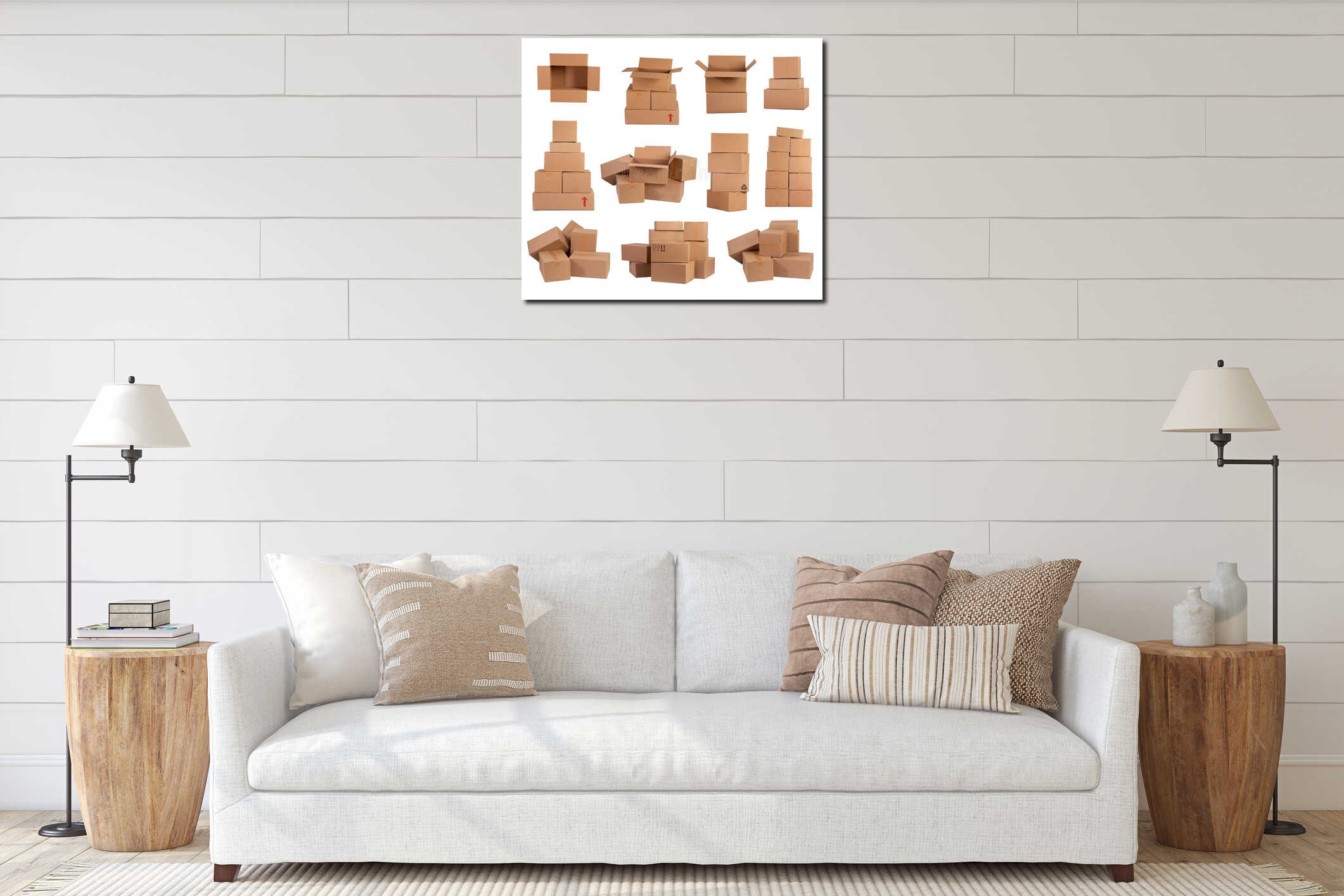 Canvas hanging interior mockup