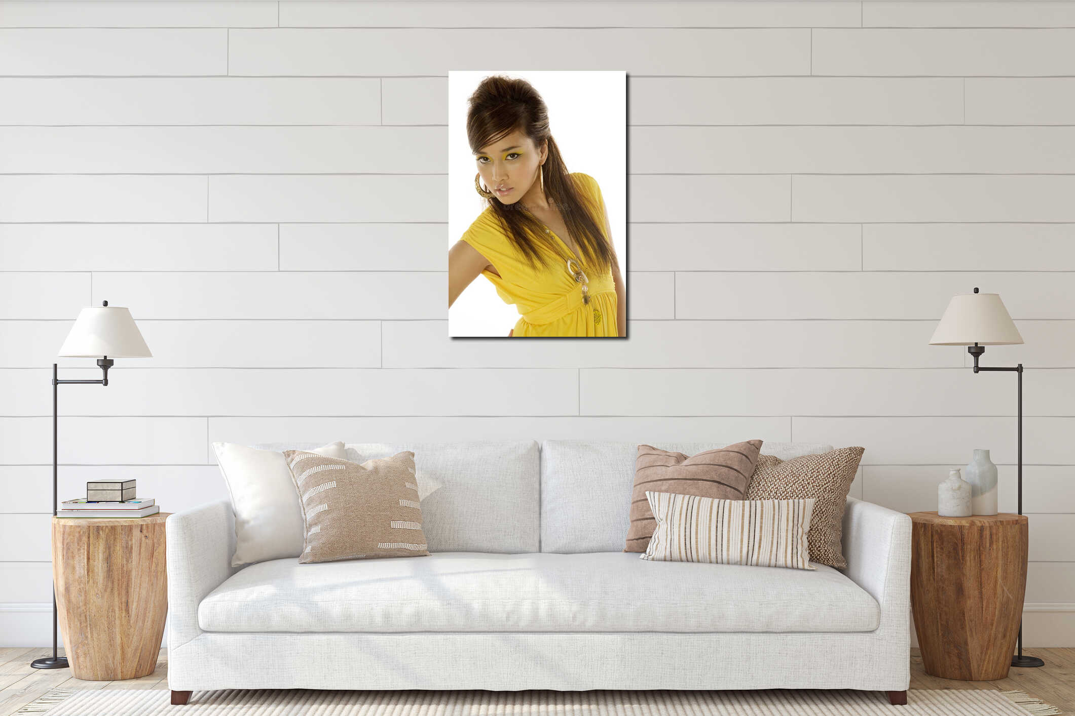 Canvas hanging interior mockup