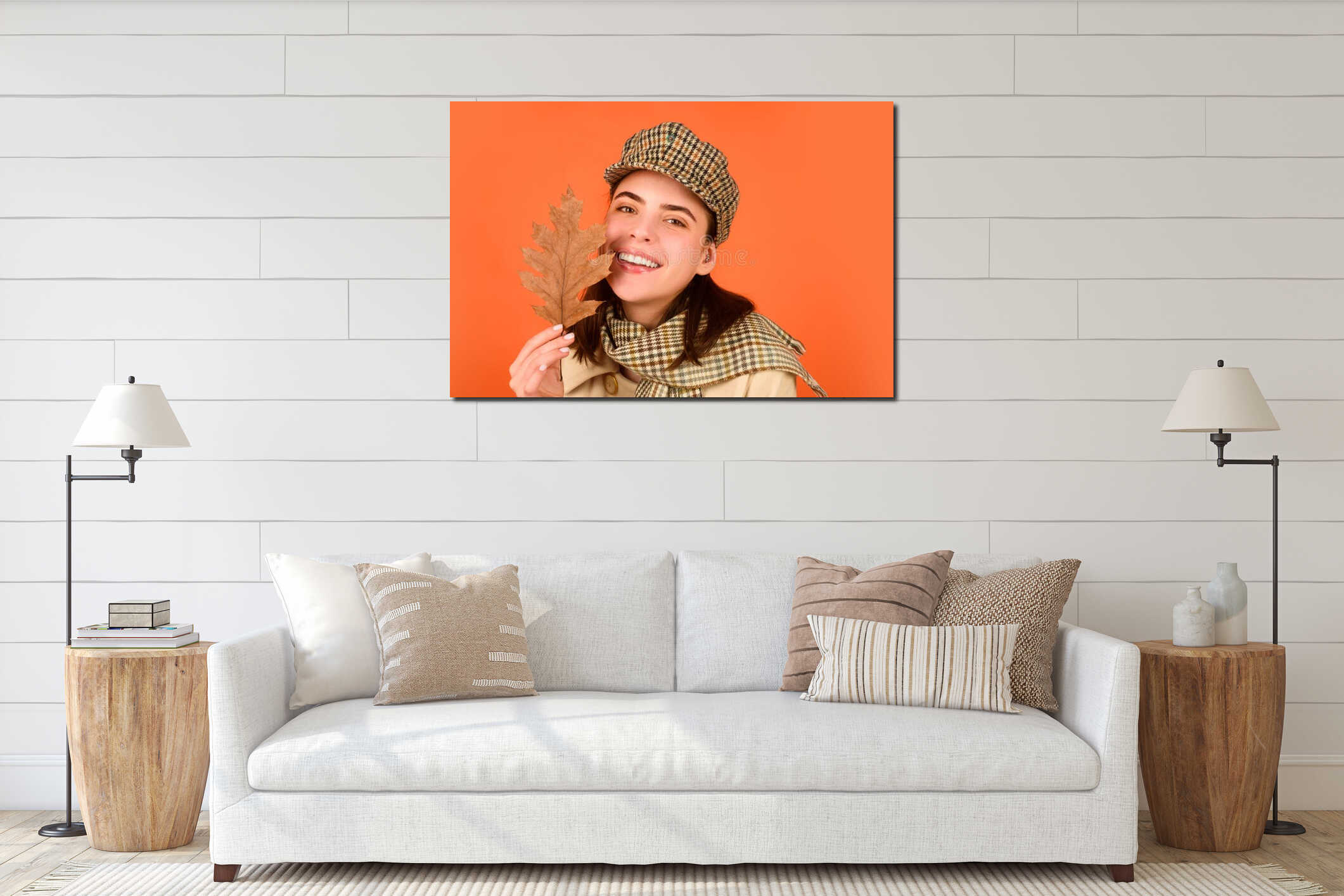 Canvas hanging interior mockup