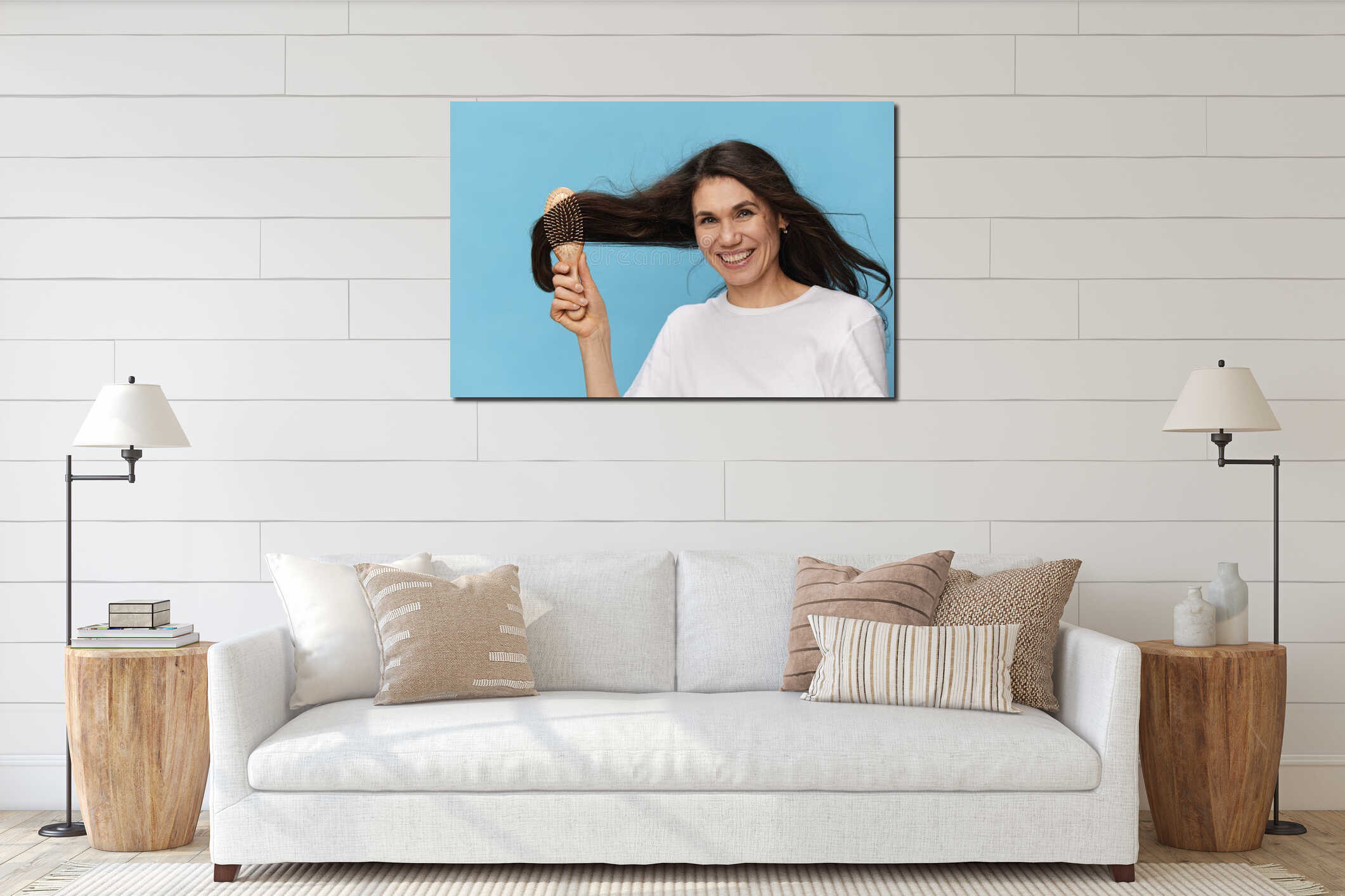 Canvas hanging interior mockup