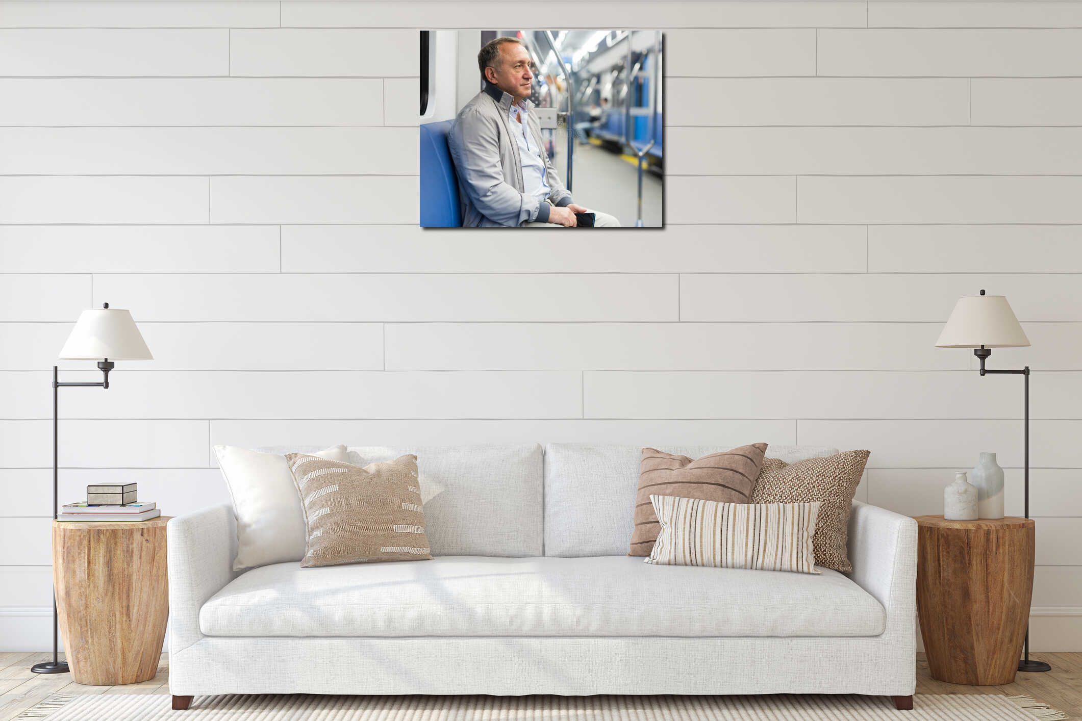 Canvas hanging interior mockup