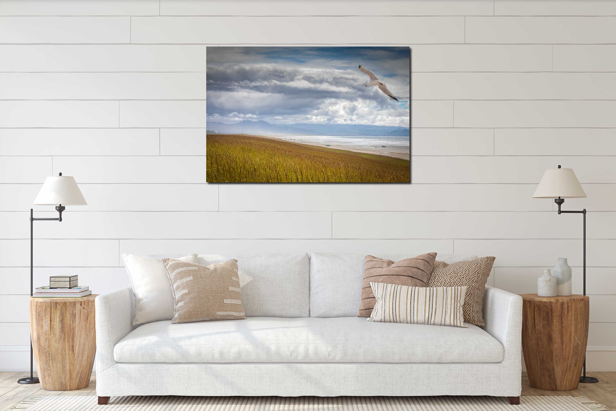 Canvas hanging interior mockup