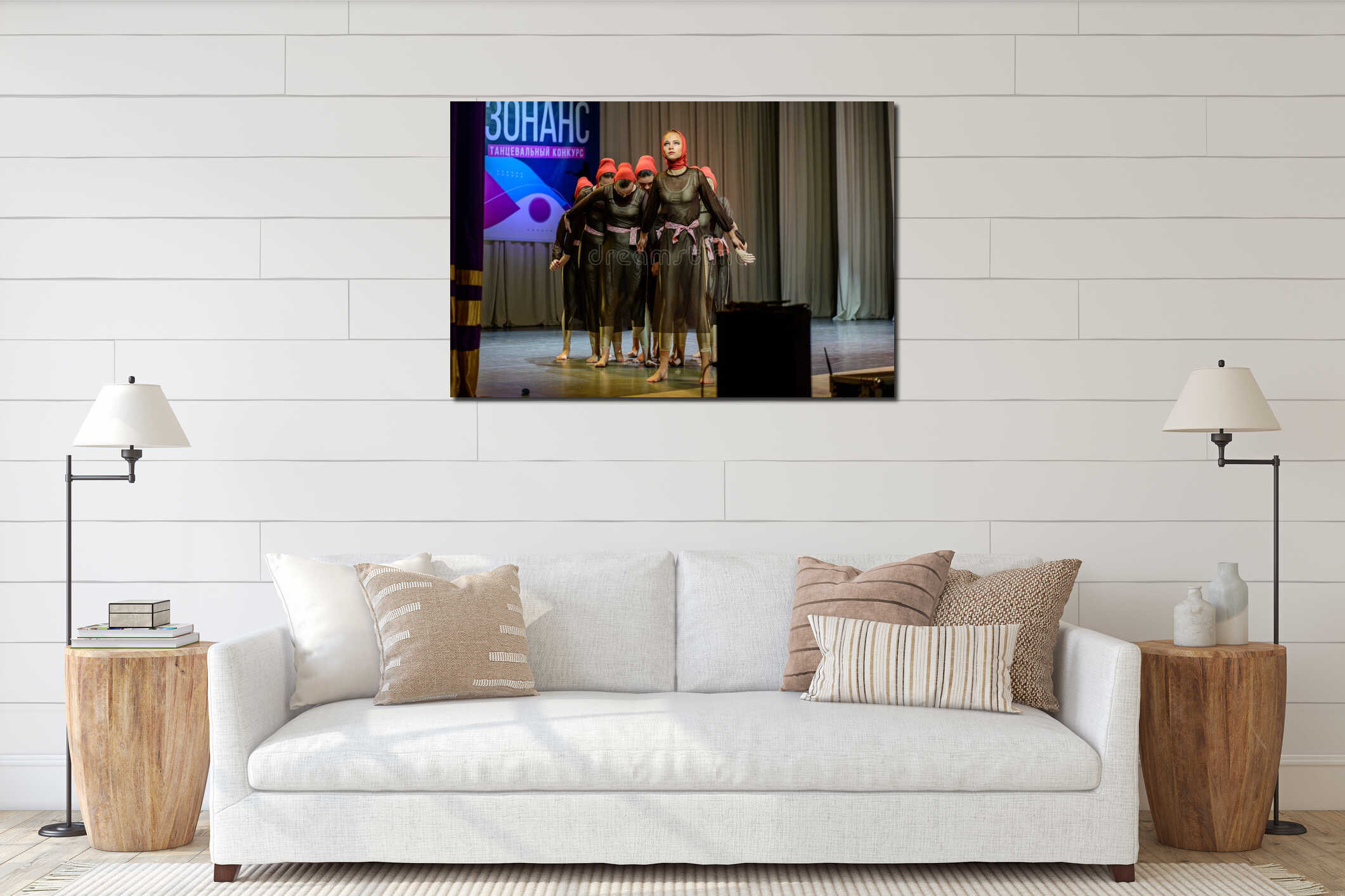 Canvas hanging interior mockup